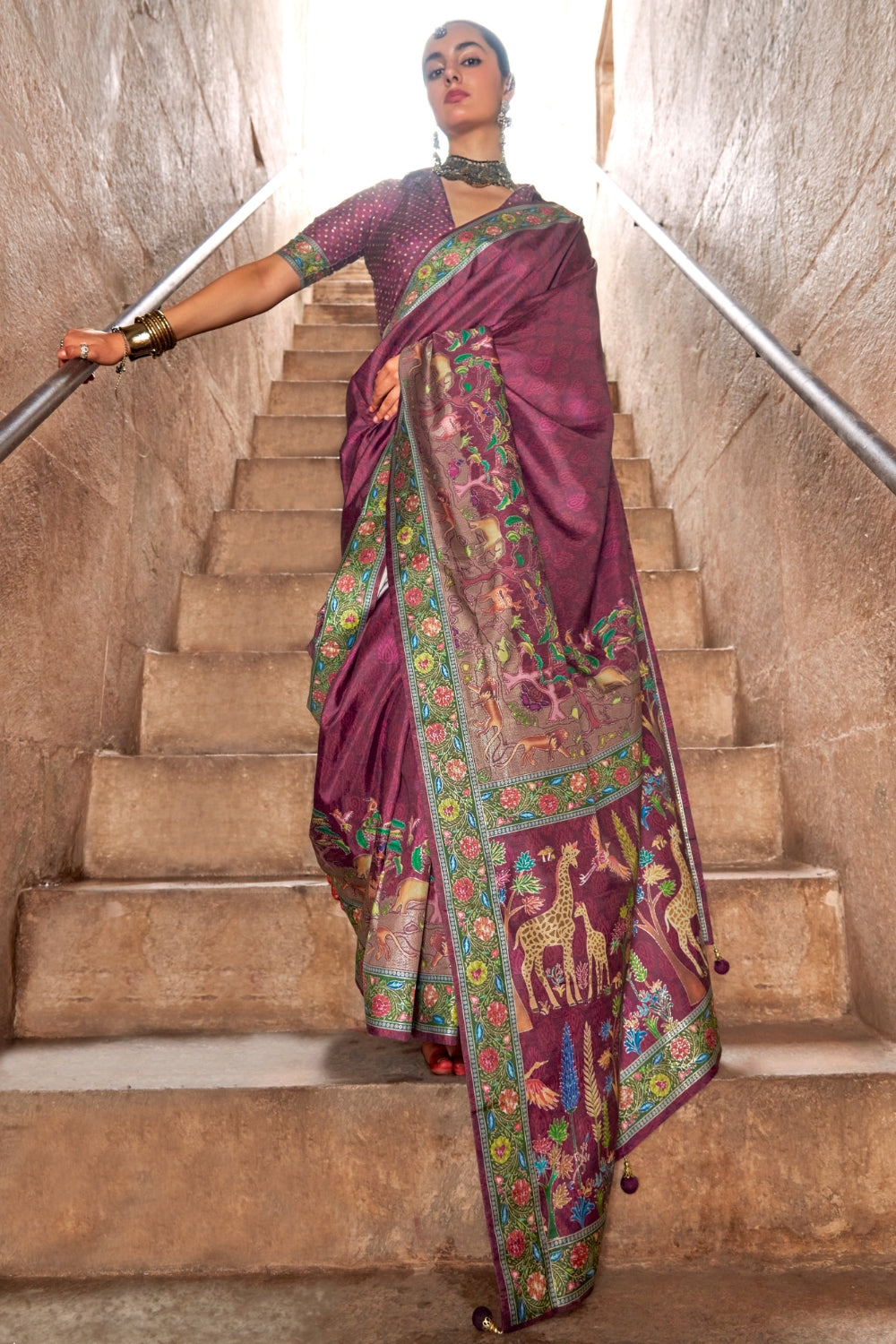 ORGANZA SAREE WITH ZARI