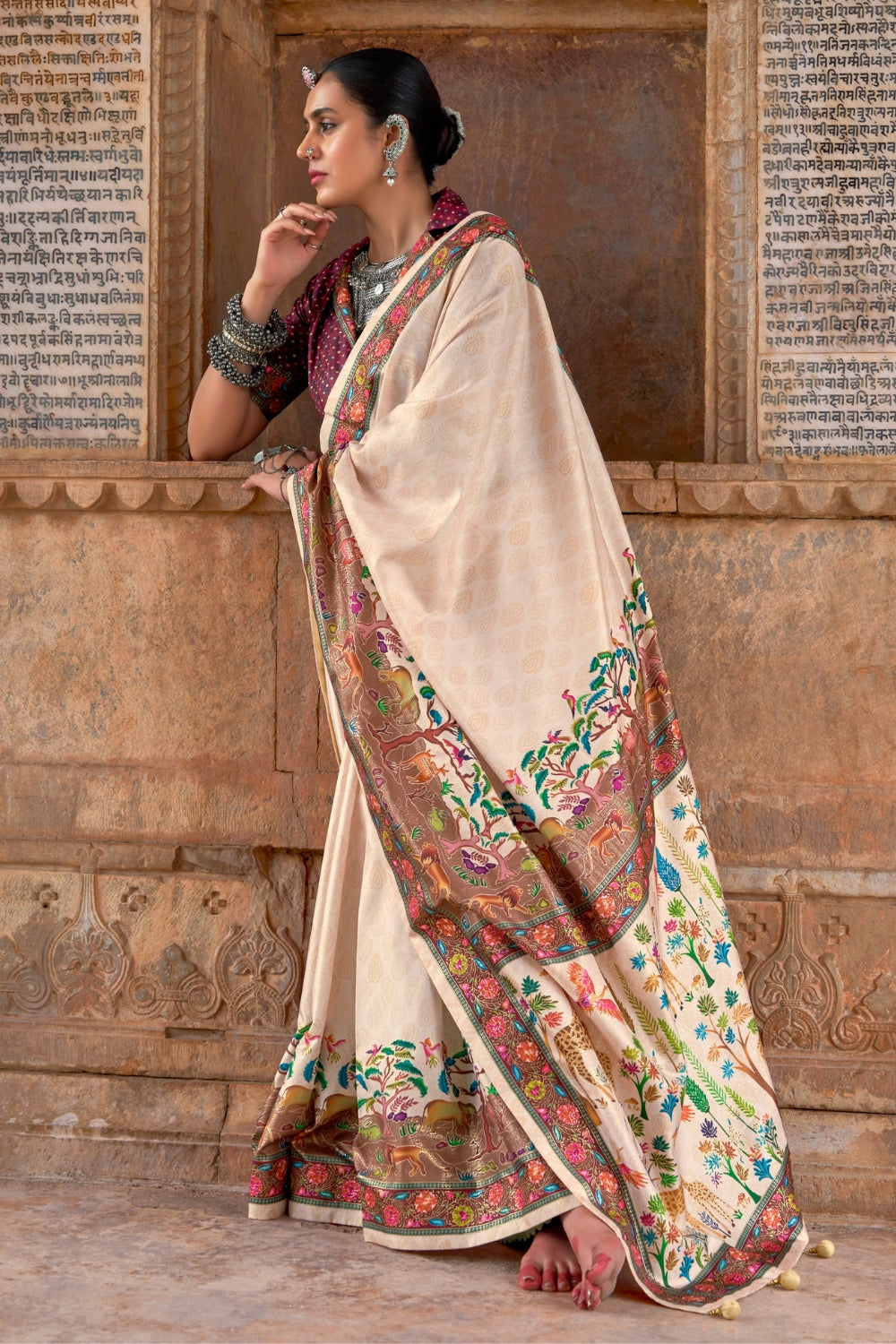 ORGANZA SAREE WITH ZARI
