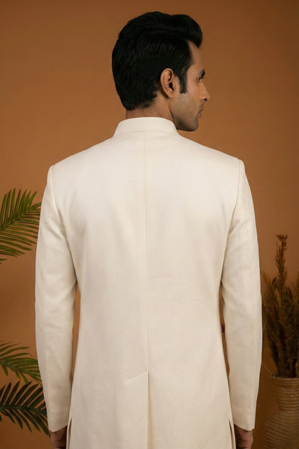 Off White Imported Indo Western with Cutdana and Zardosi Work