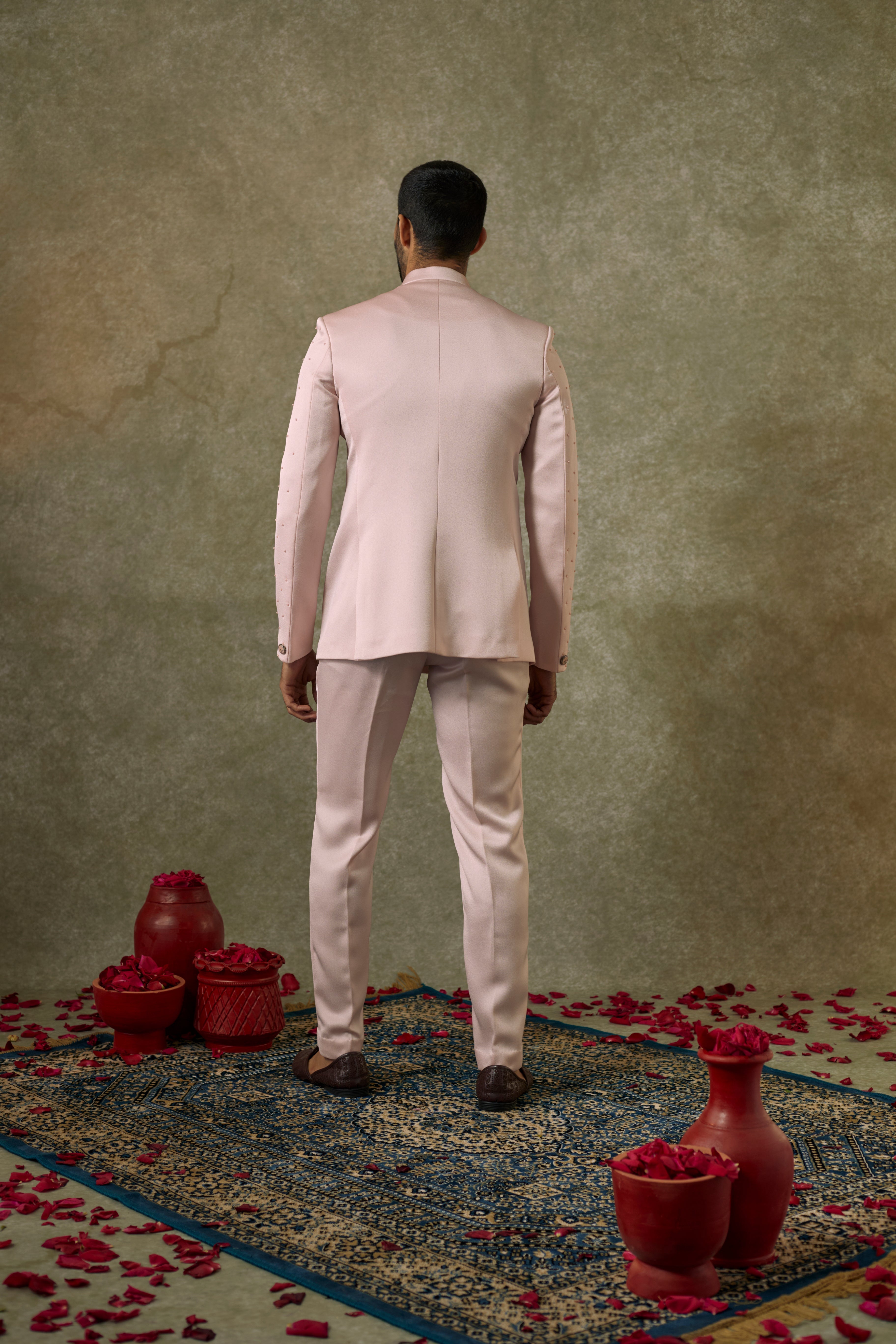 Ivory pink Imported Japanese Jodhpuri Set