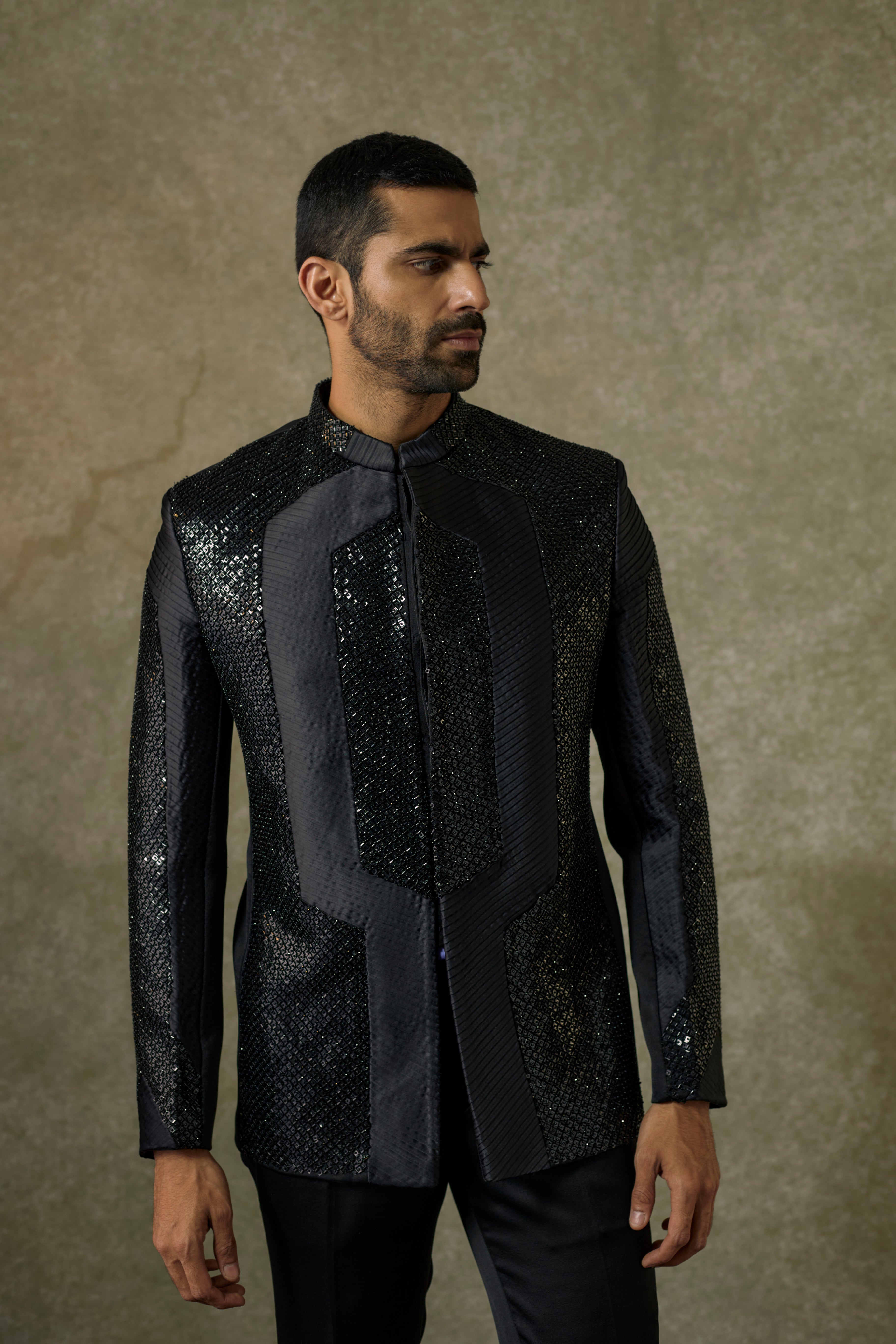 Black and grey Imported Japanese Jodhpuri Set