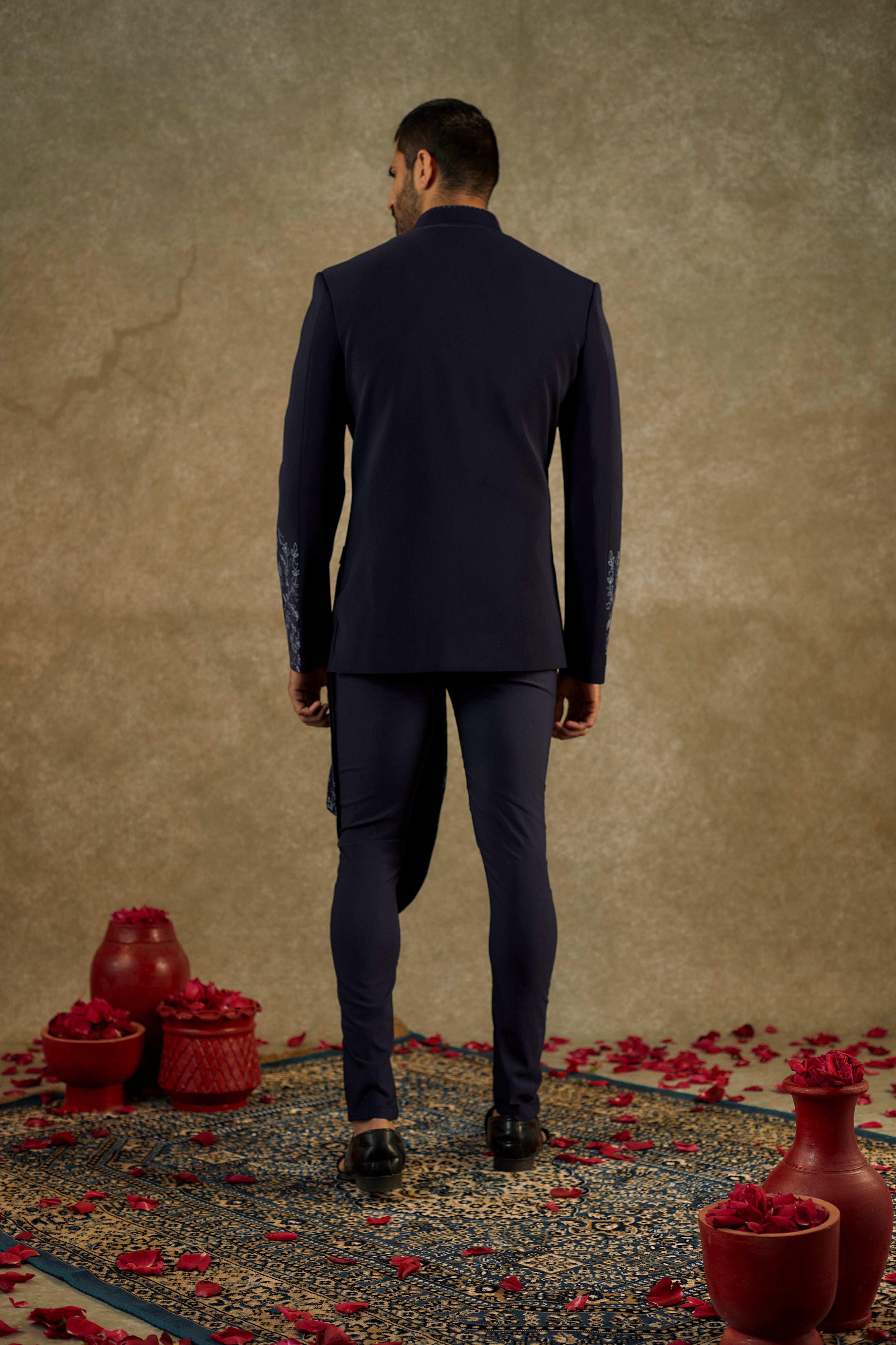 Iron Blue Cowl Trapping Imported japanese jodhpuri set