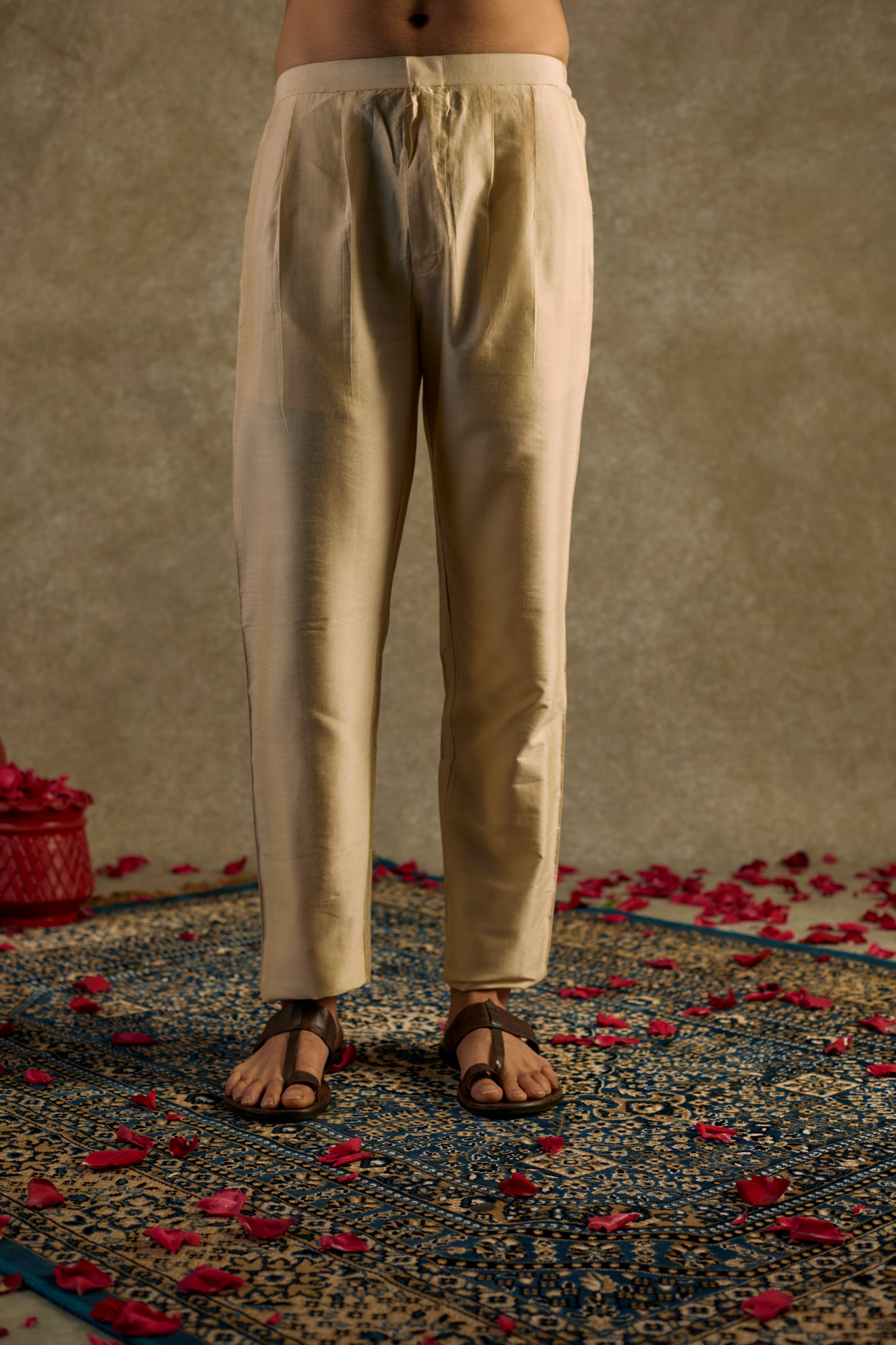 Chanderi silk resham Kurta jacket set
