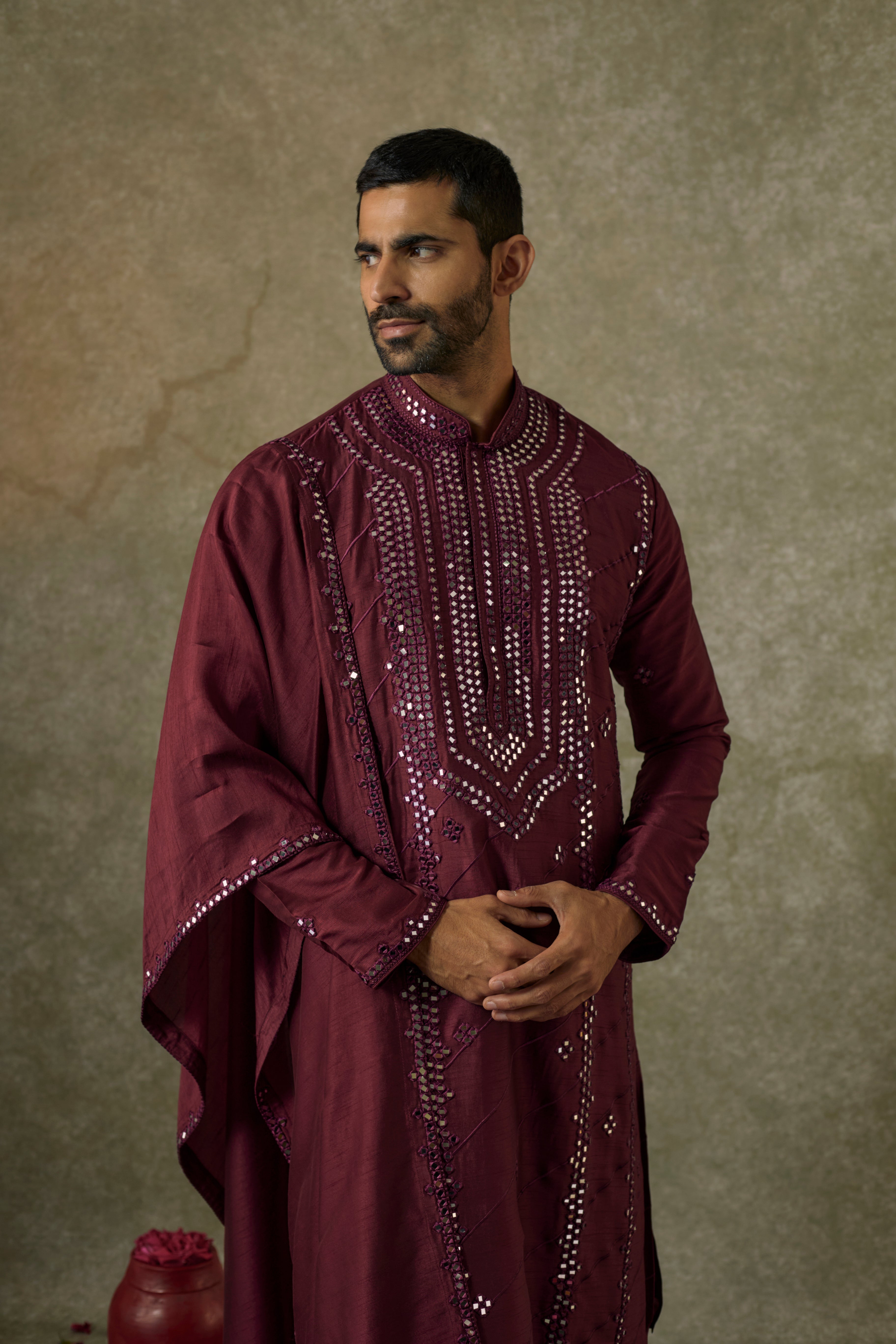 Art silk mirror embroidered patiala suit set