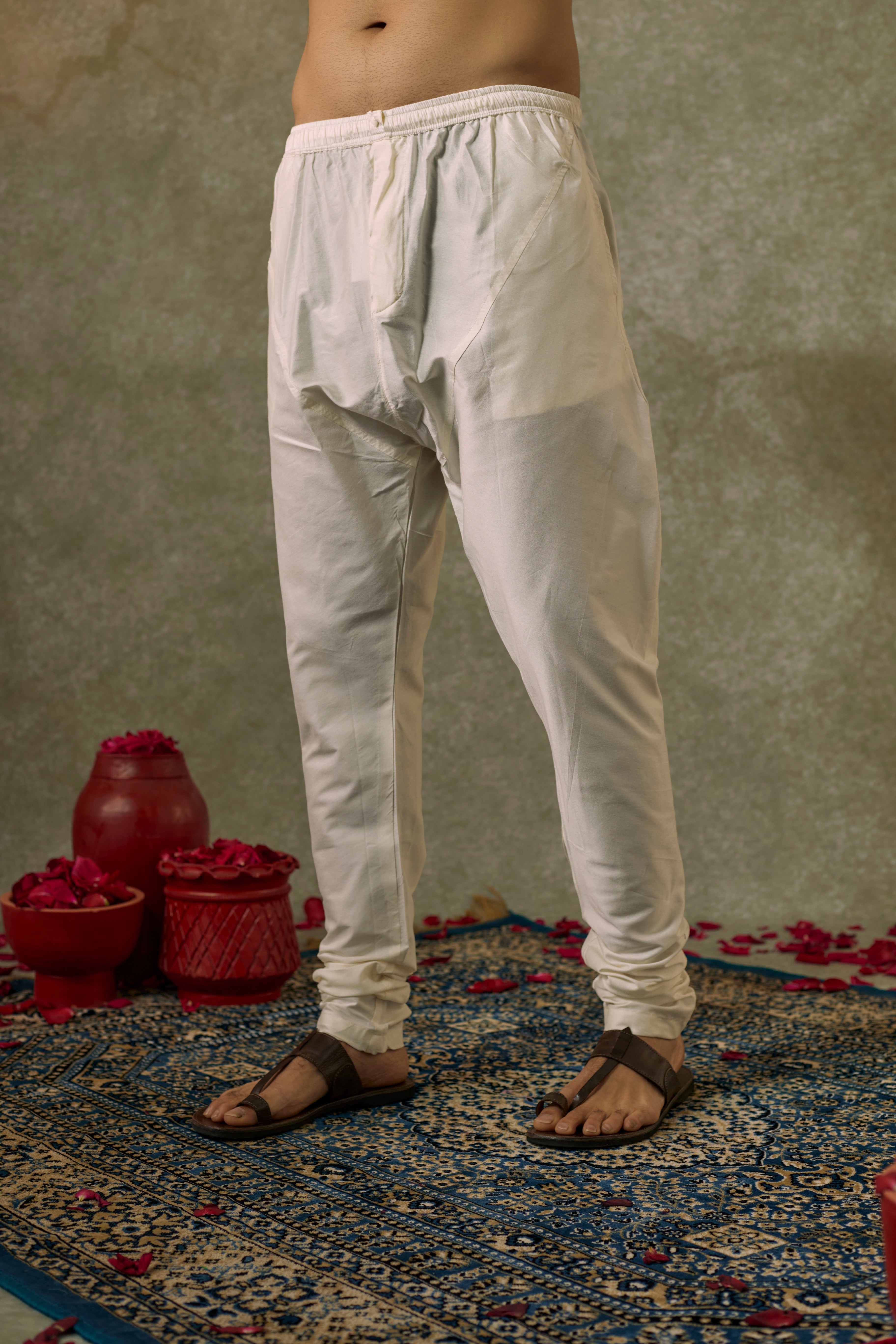 Jet Black Sequins Lucknowi Kurta Pajama Set
