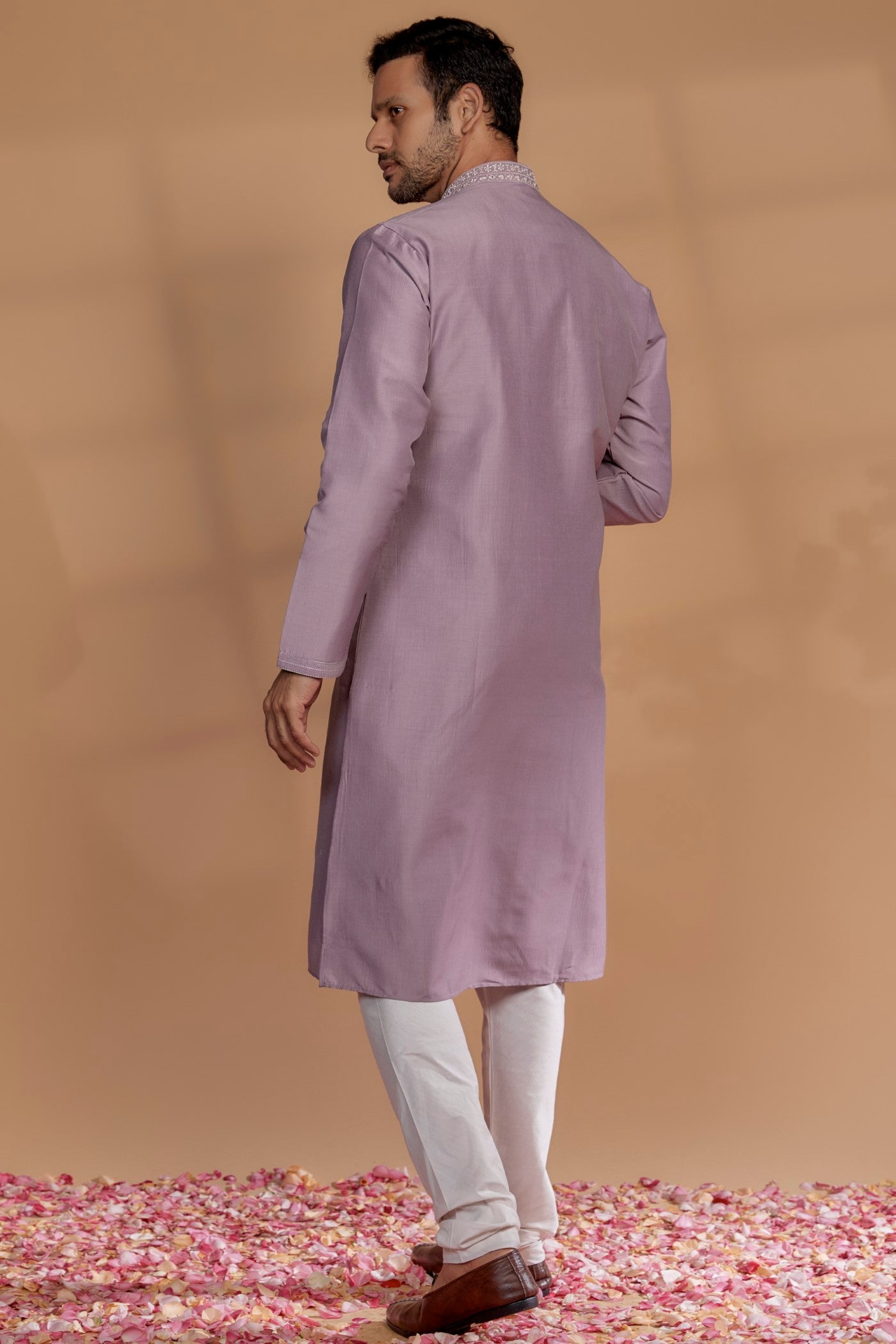 Silk Hand Embroidered Kurta Set