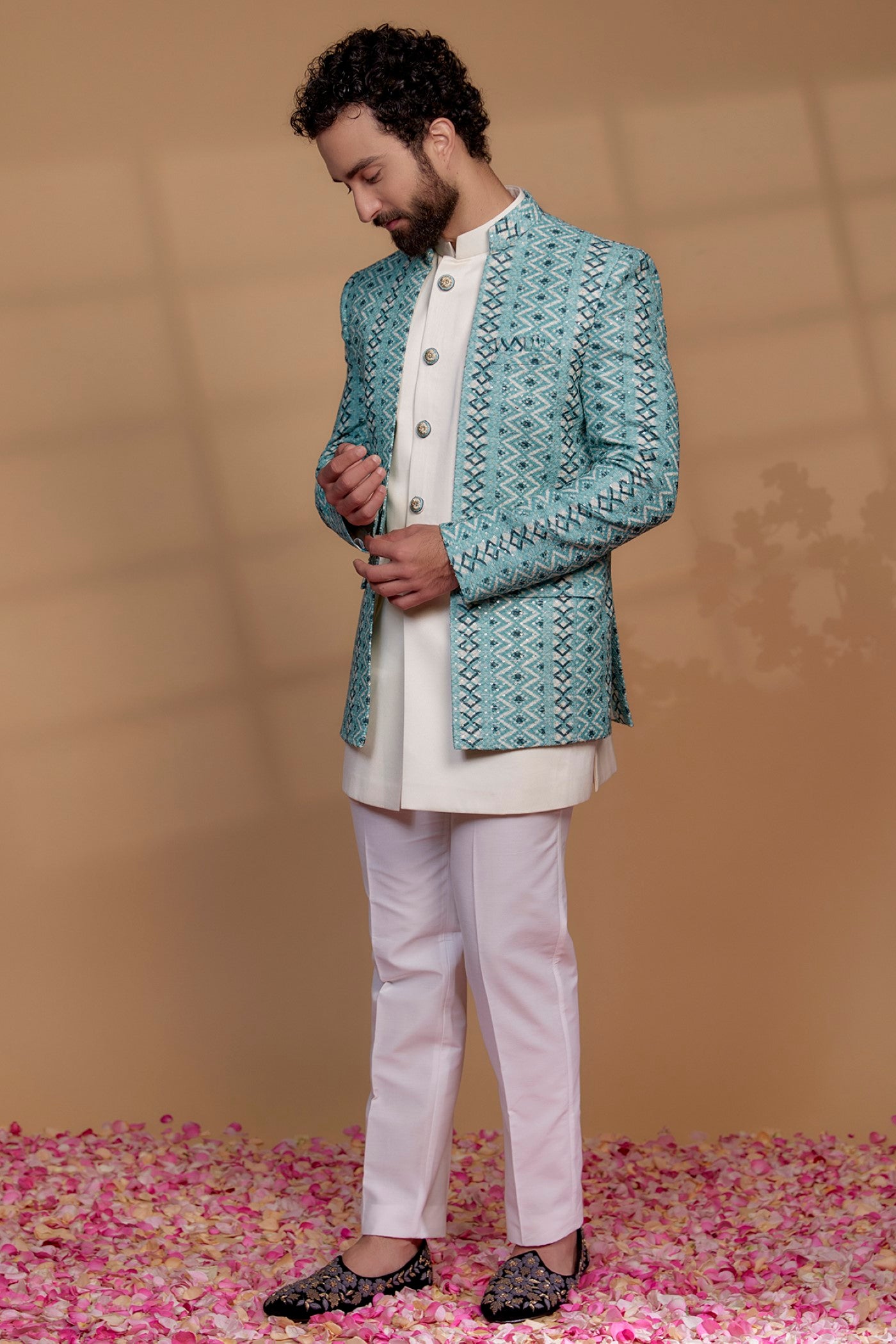 Silk & Imported Suiting Fabric Indowestern Set