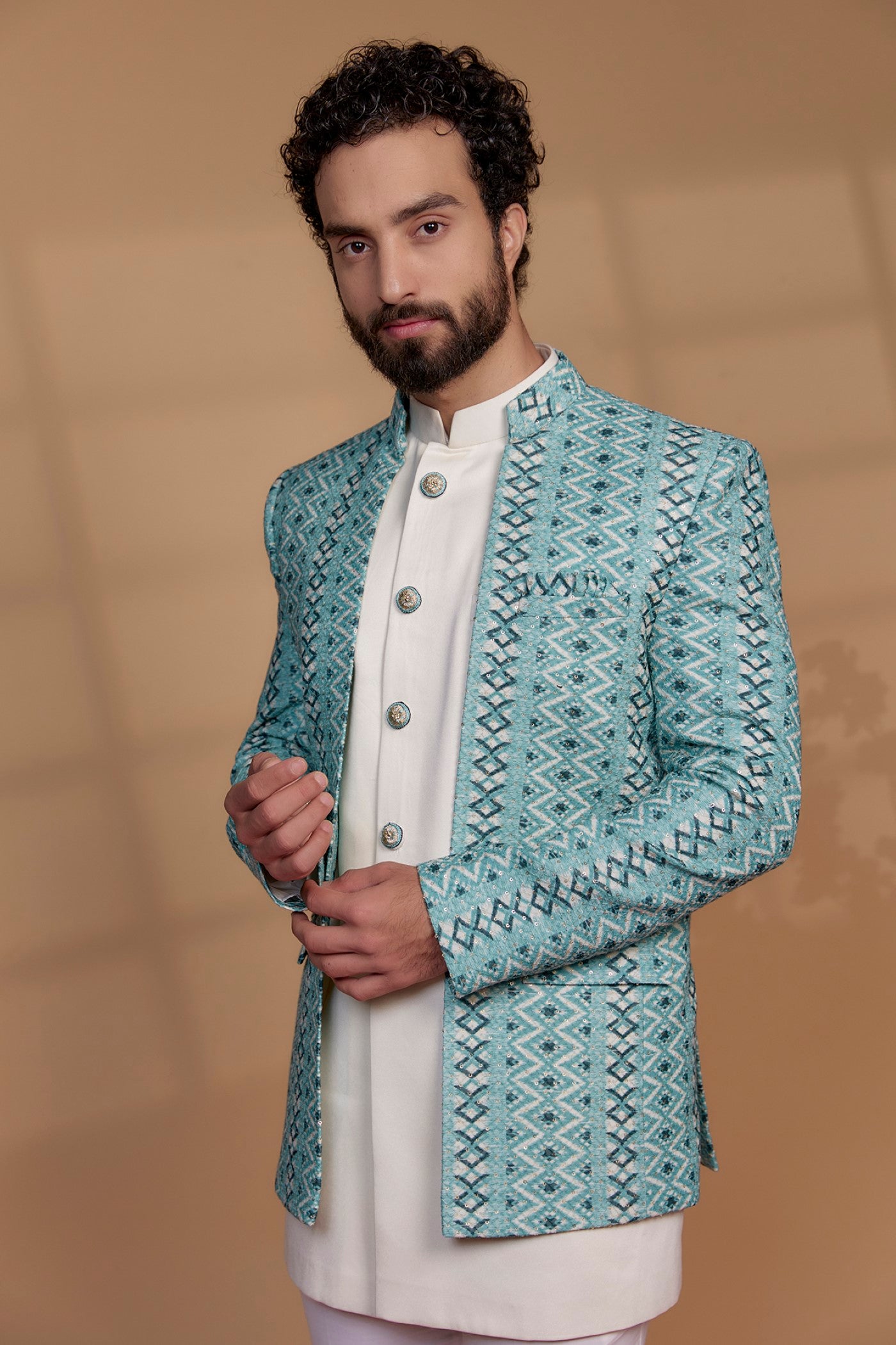 Silk & Imported Suiting Fabric Indowestern Set