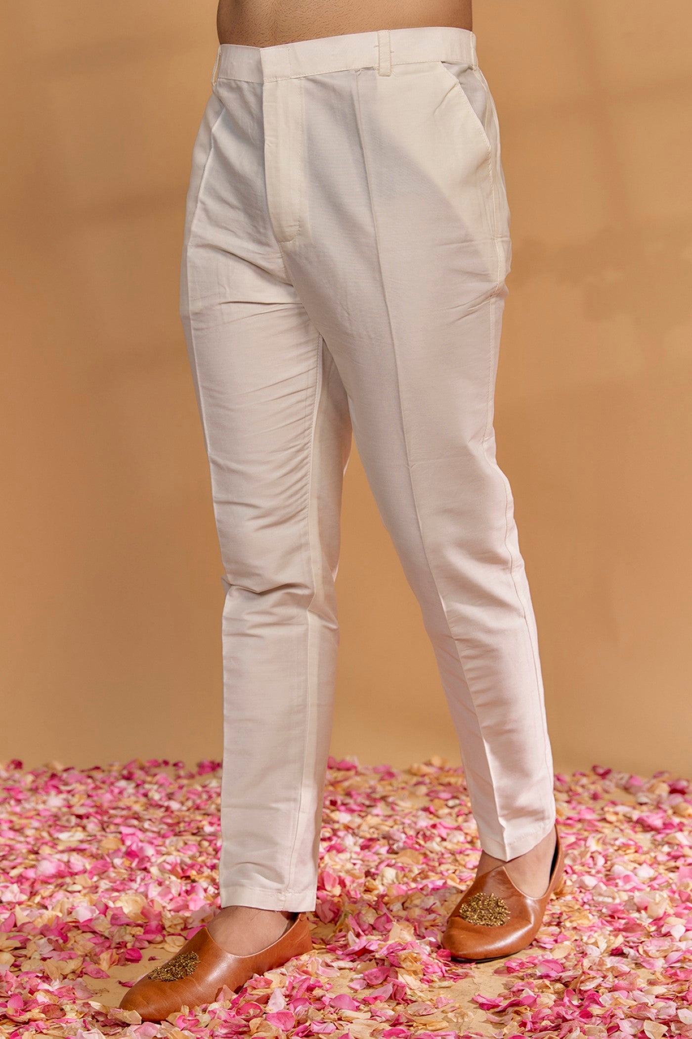 Pale Beige Georgette Sherwani Set