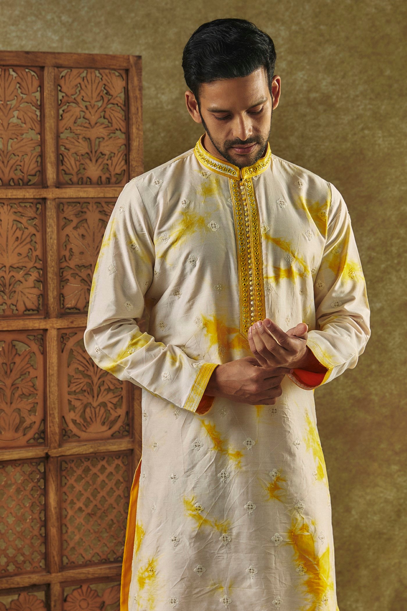 Yellow discount kurta pyjama