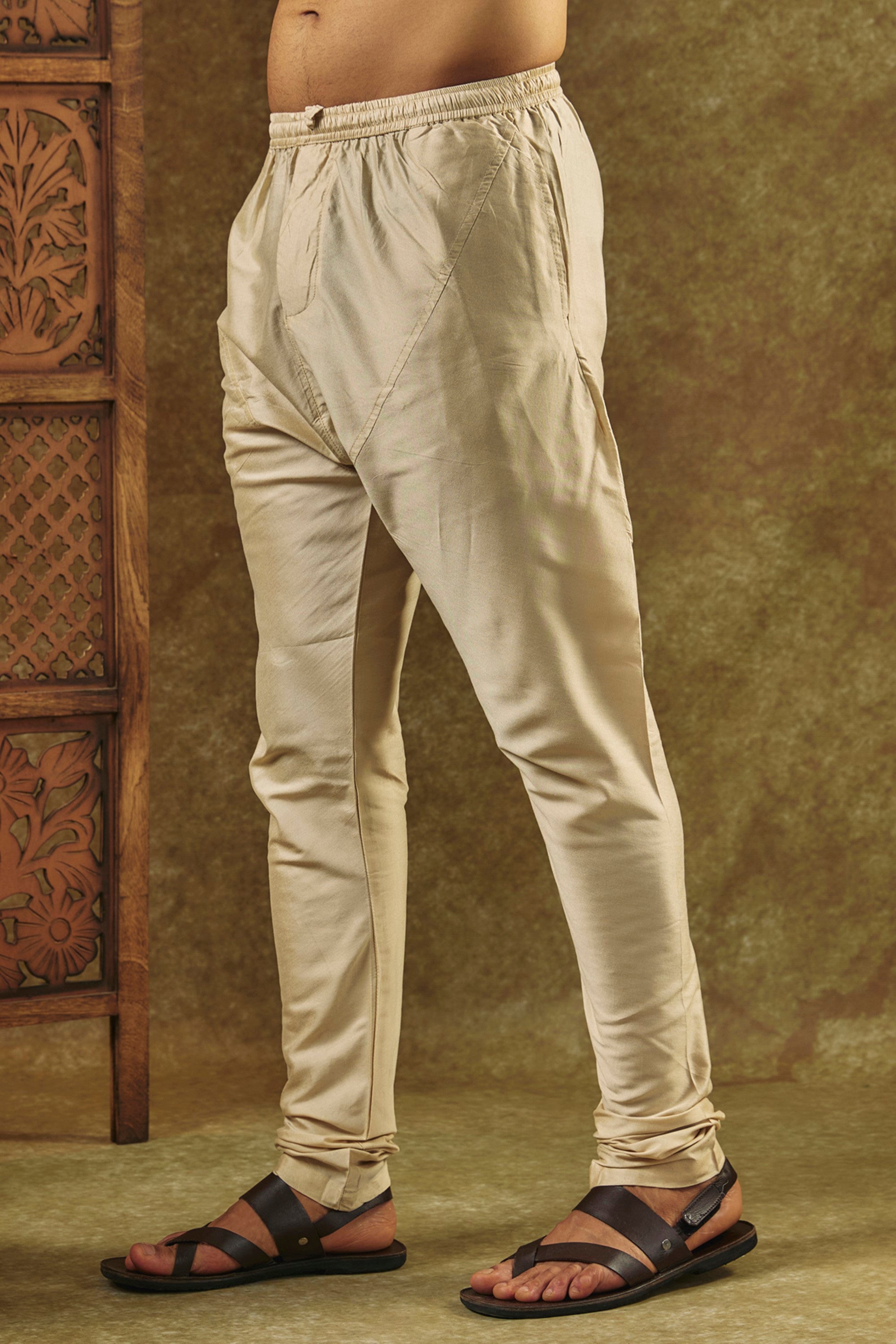 Salmon Pink Printed Silk kurta pajama set with all over thread and sequin work