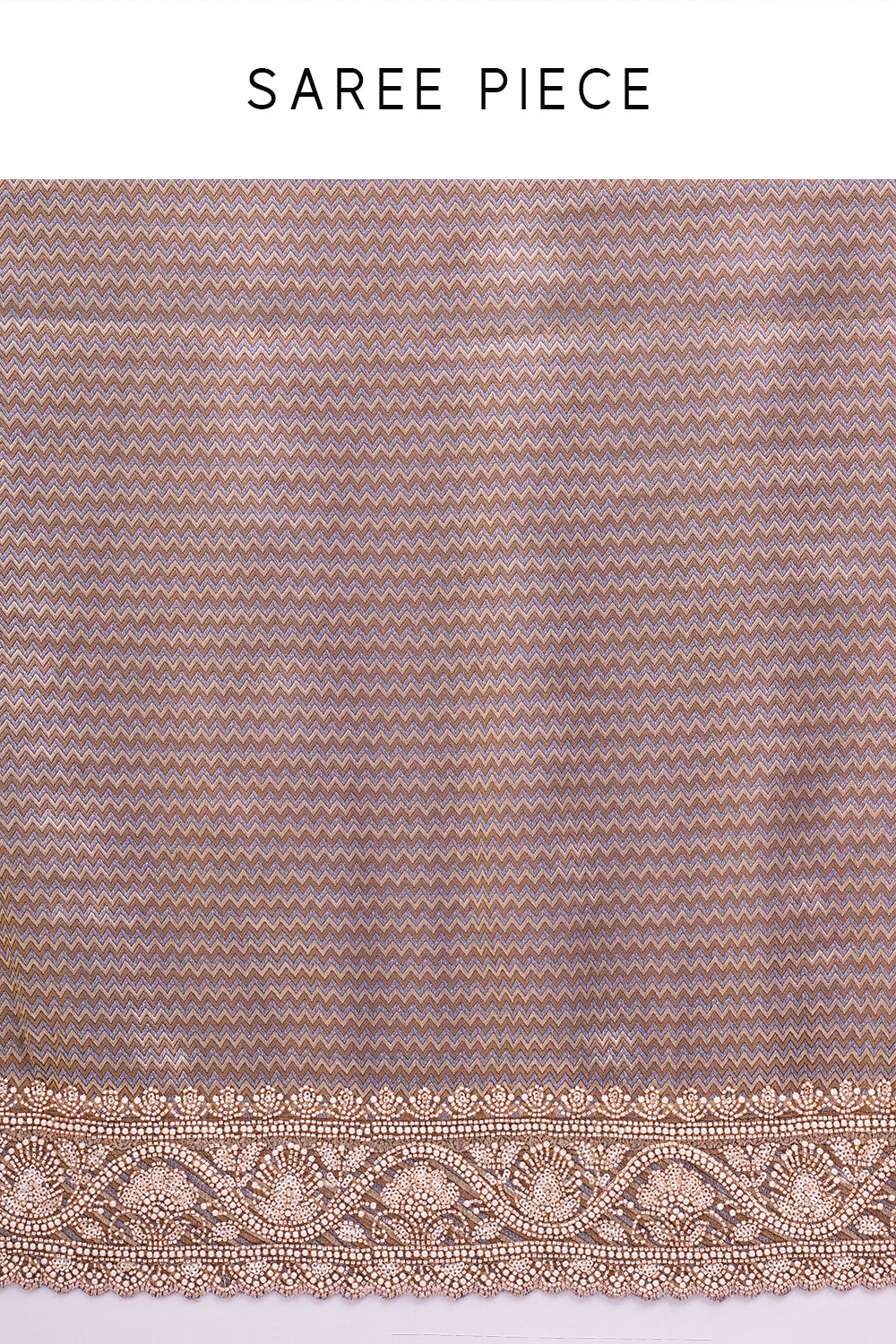 Metallic Purple Shimmer Zari Brocade Saree with Rose Gold Cutdana Embroidery