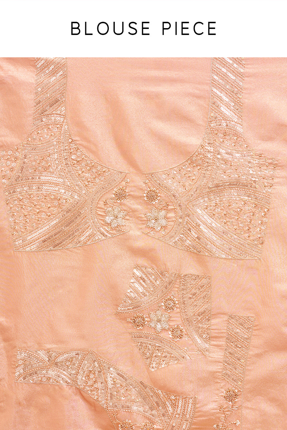 Bronze Peach Embroidered Shimmer Zari Saree