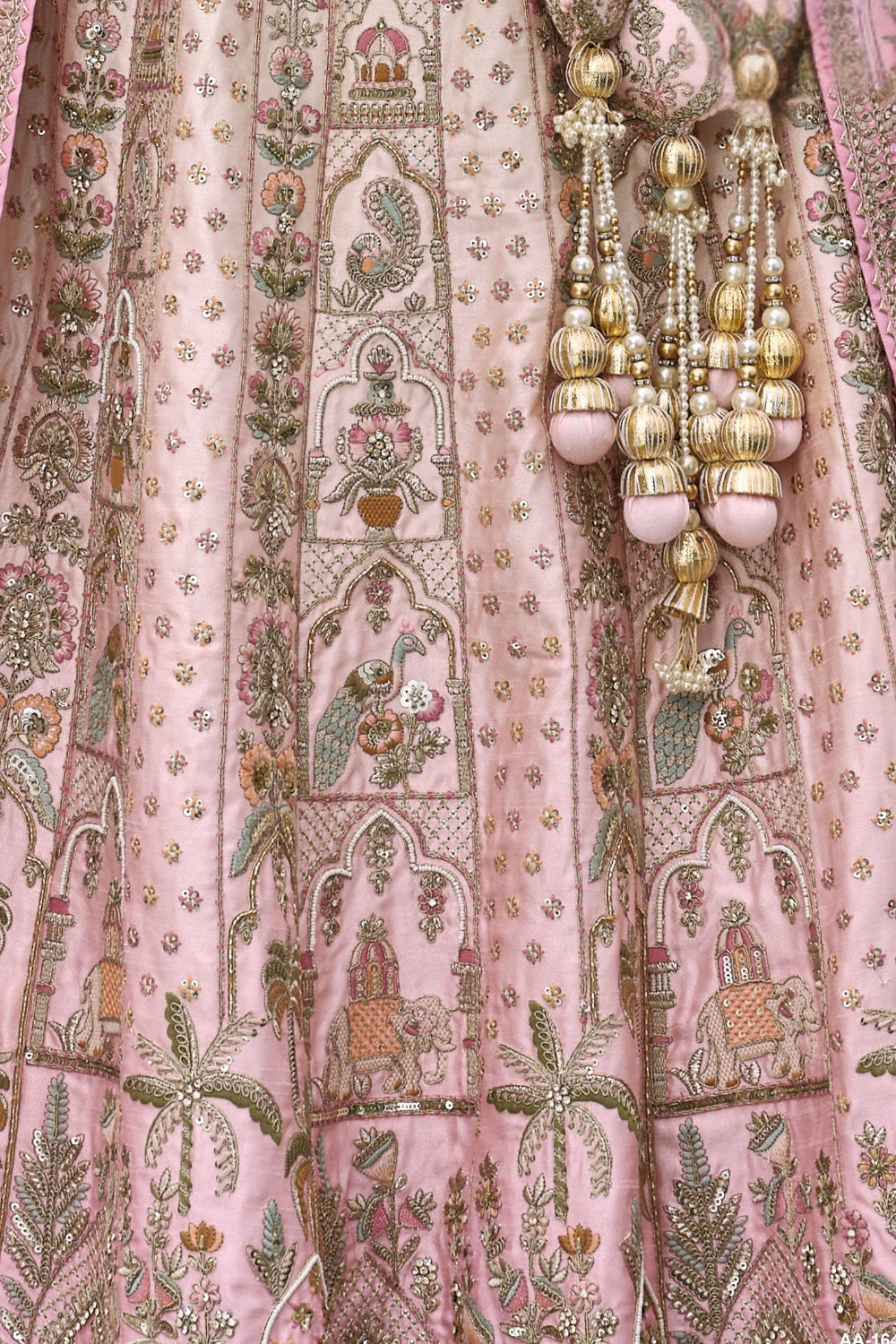 SILK BRIDAL LEHENGA CHOLI WITH STONE AND CUTDANA
