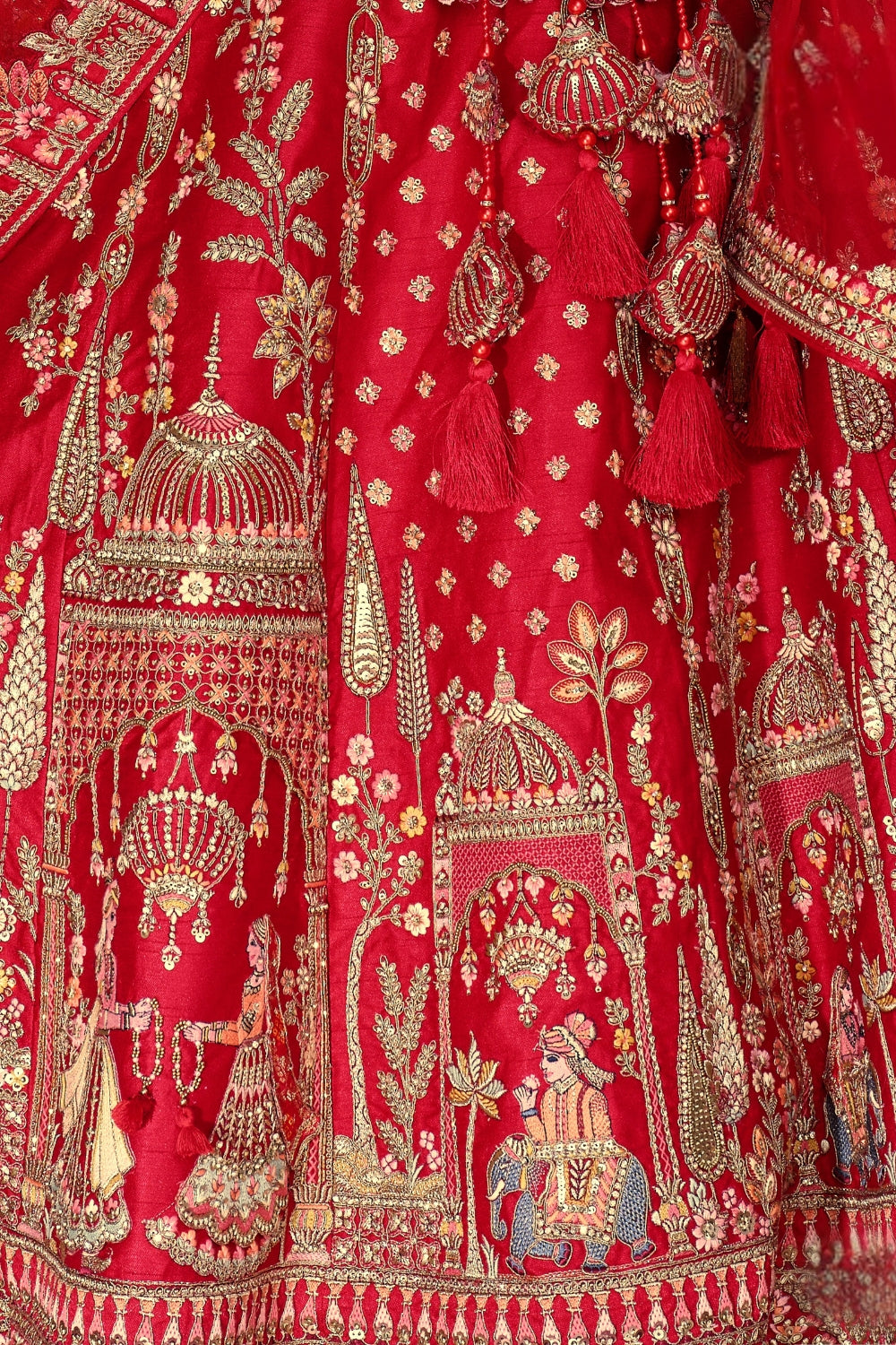 SILK BRIDAL LEHENGA CHOLI WITH STONE AND SEQUINS