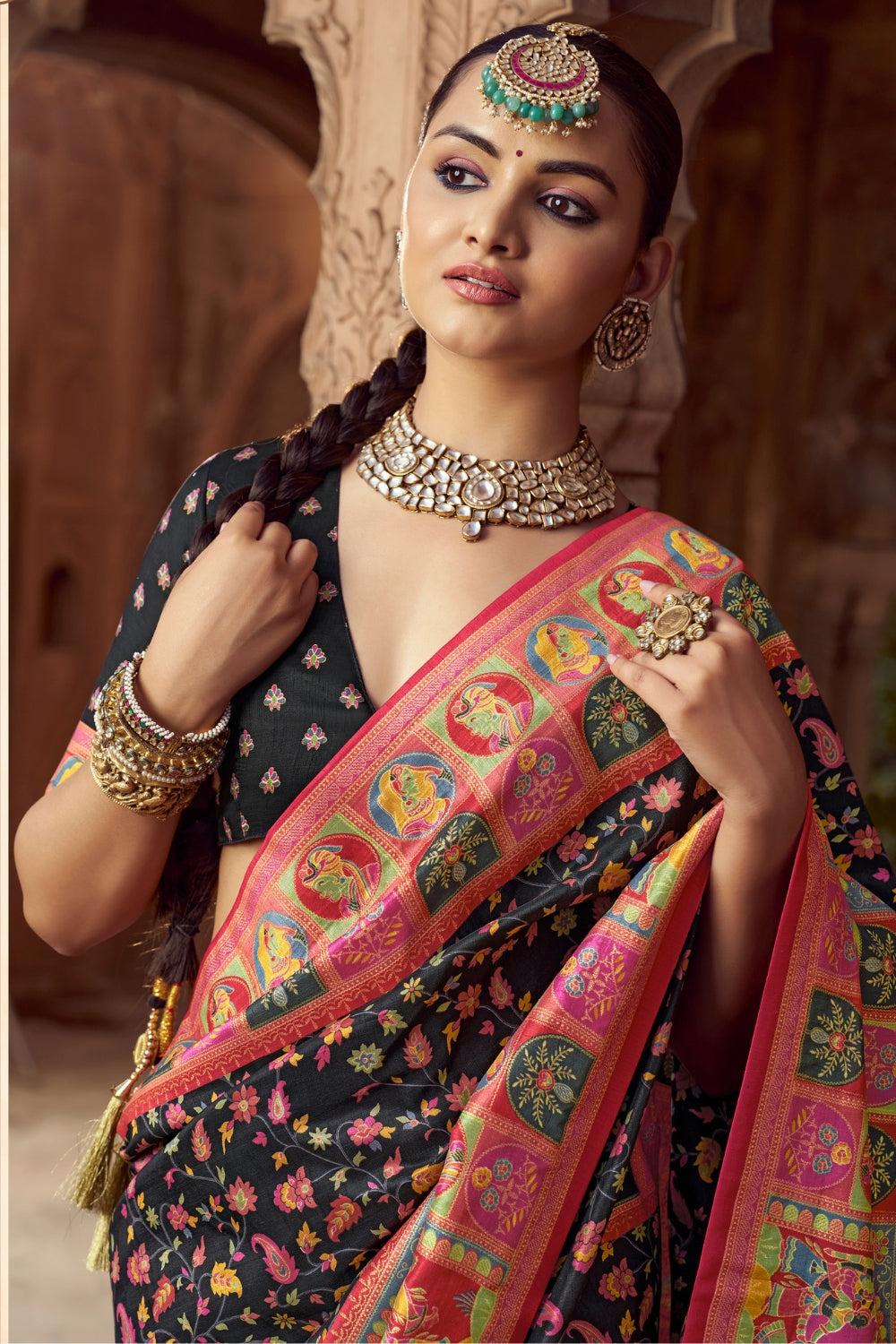 SILK SAREE WITH ALL OVER PRINT