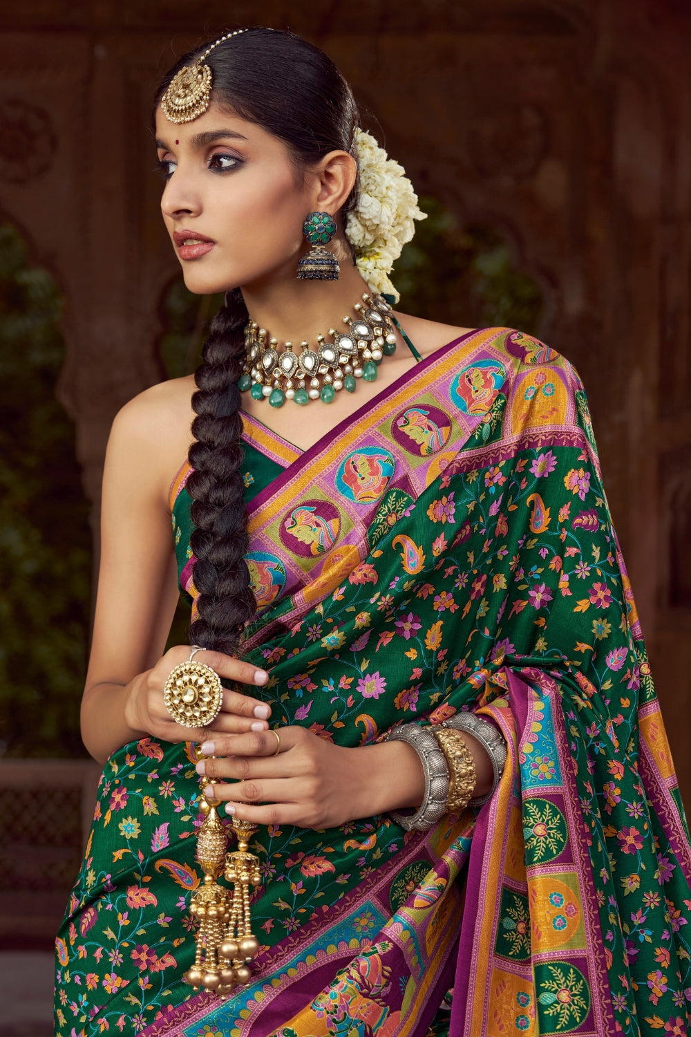 SILK SAREE WITH ALL OVER PRINT