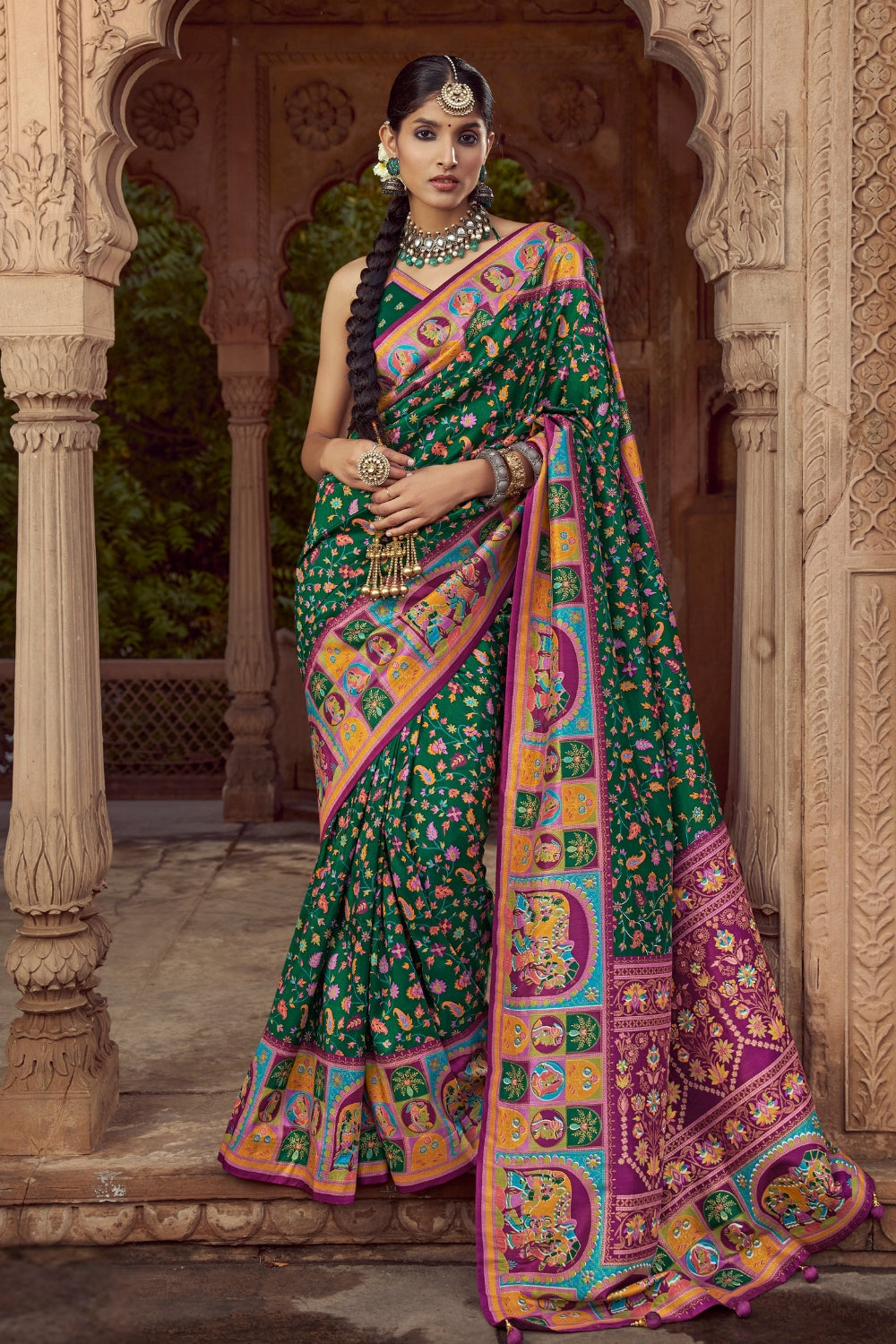 SILK SAREE WITH ALL OVER PRINT