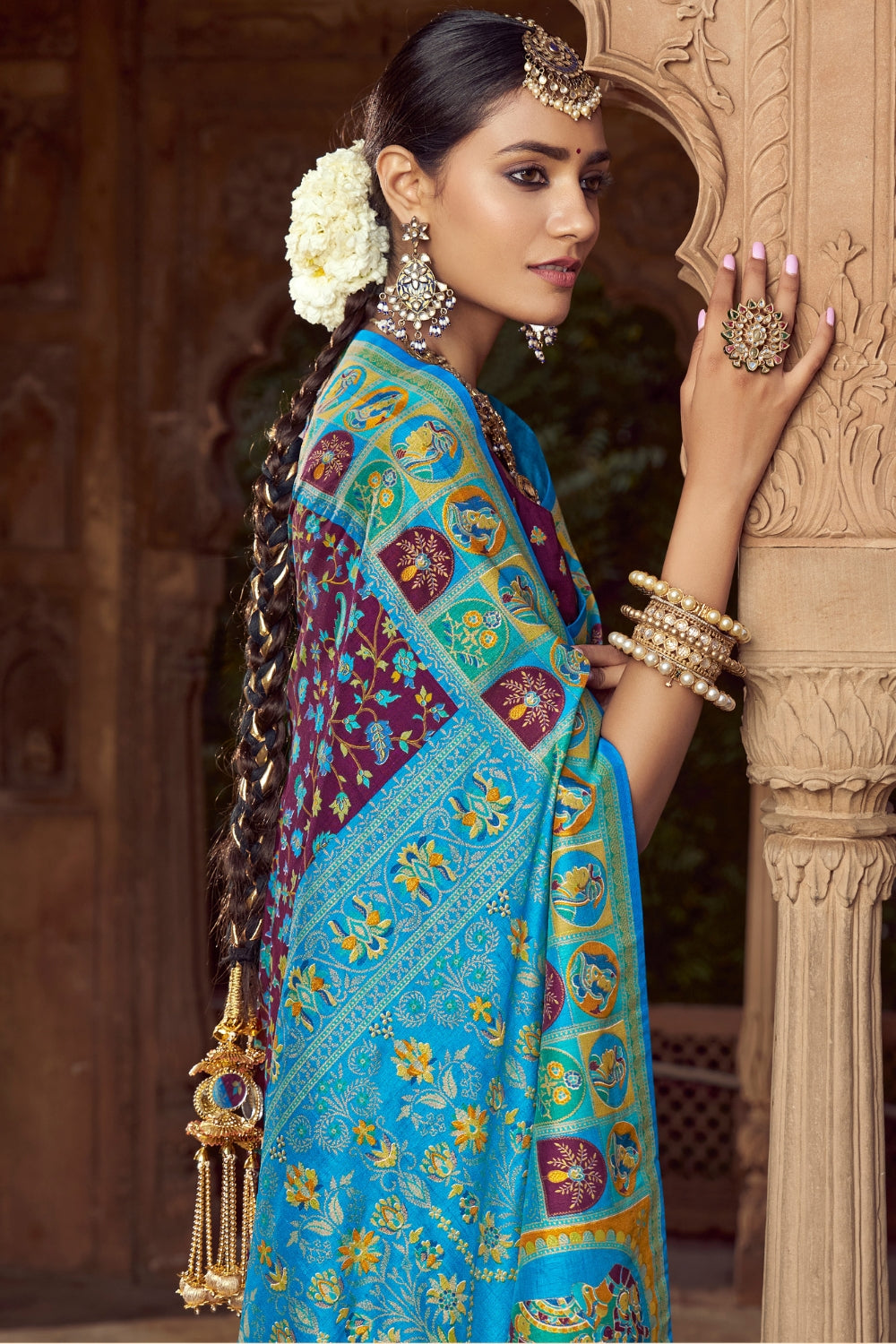 SILK SAREE WITH ALL OVER PRINT