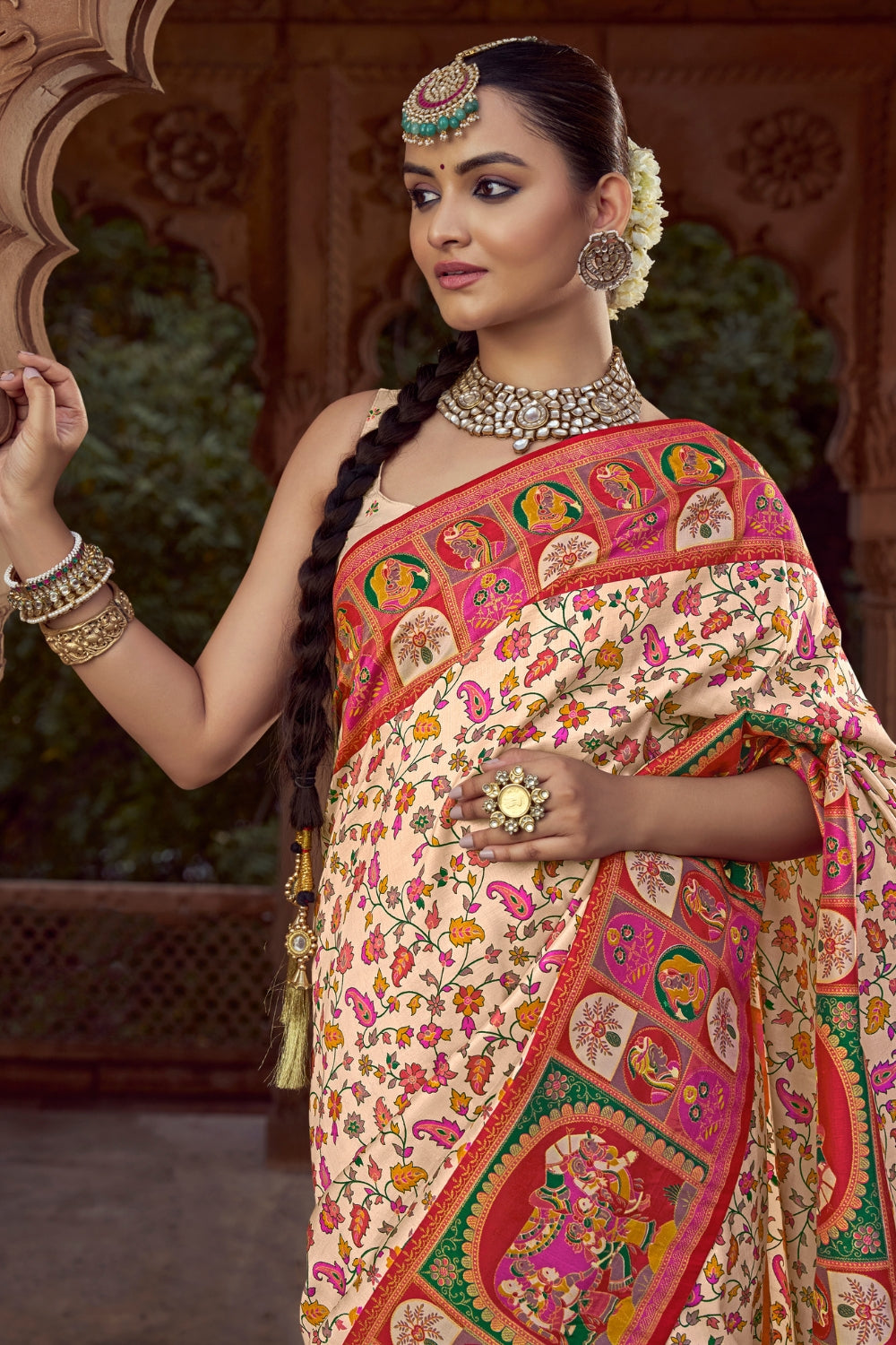 SILK SAREE WITH ALL OVER PRINT