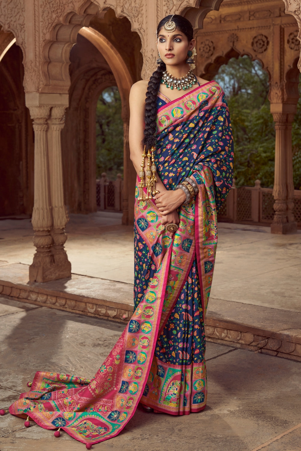 SILK SAREE WITH ALL OVER PRINT