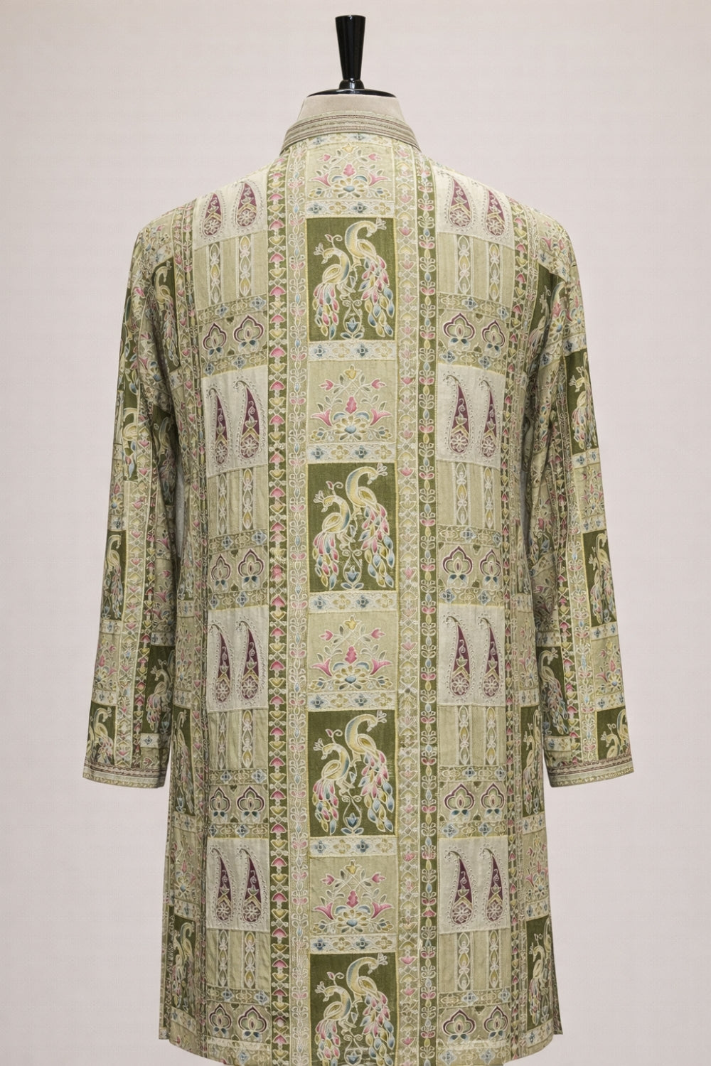 Silk Kurta Set with Resham Embroidery and Sequins Work