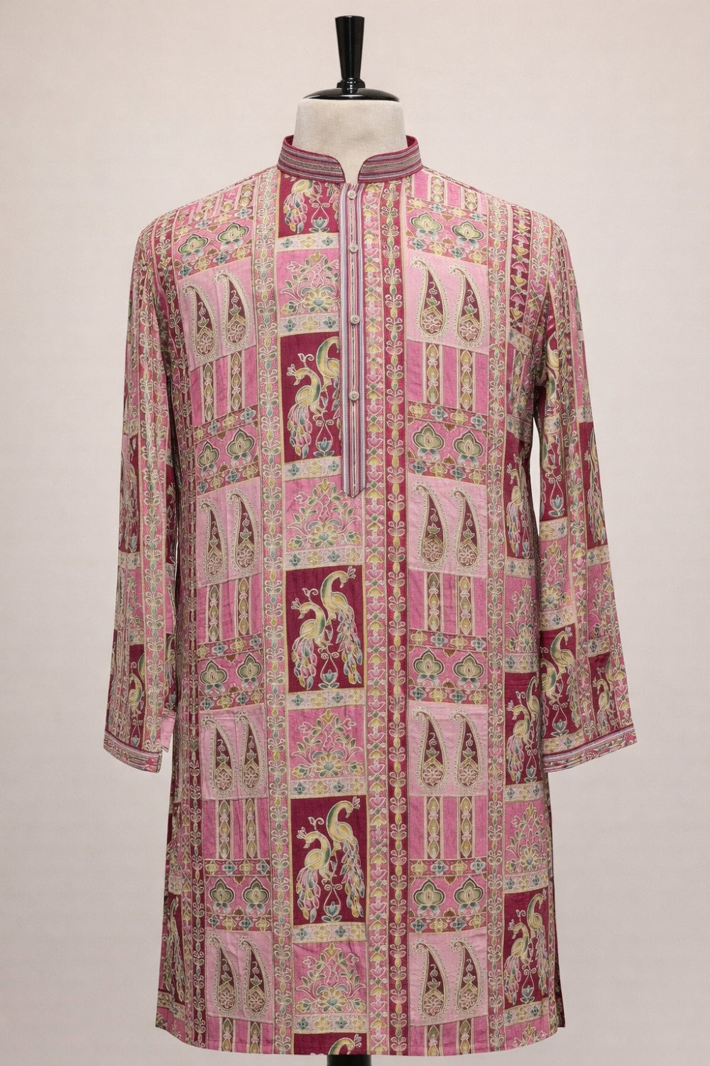 Silk Kurta Set with Resham Embroidery and Sequins Work