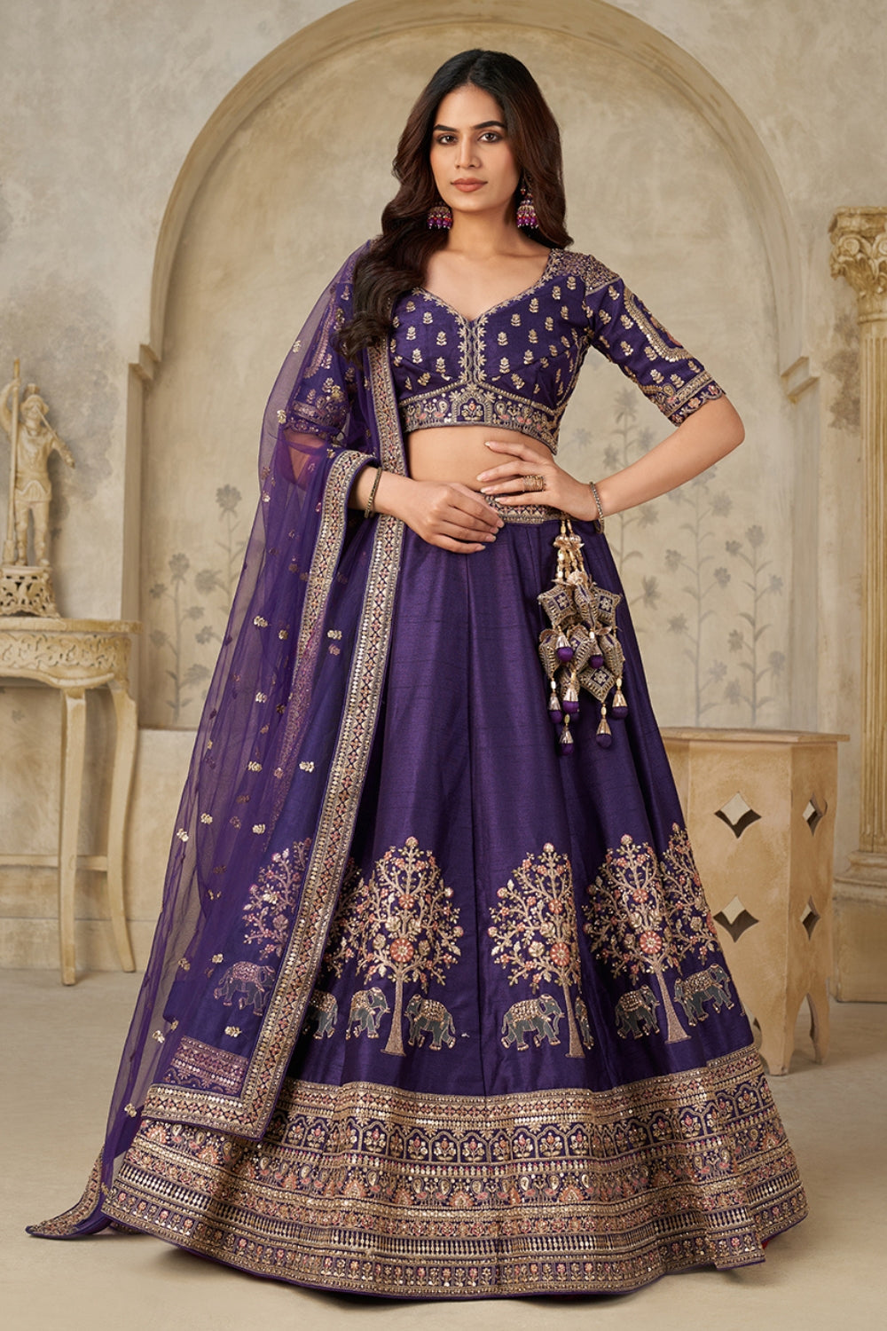 Silk Lehenga Choli With Cutdana and Sequins