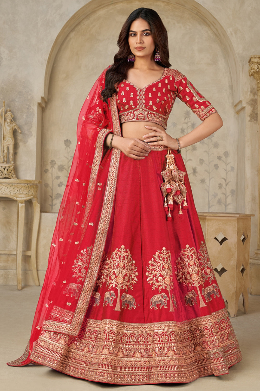 Silk Lehenga Choli With Cutdana and Sequins