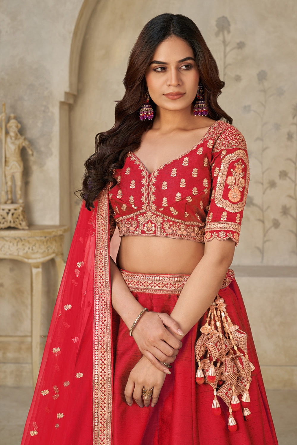 Silk Lehenga Choli With Cutdana and Sequins