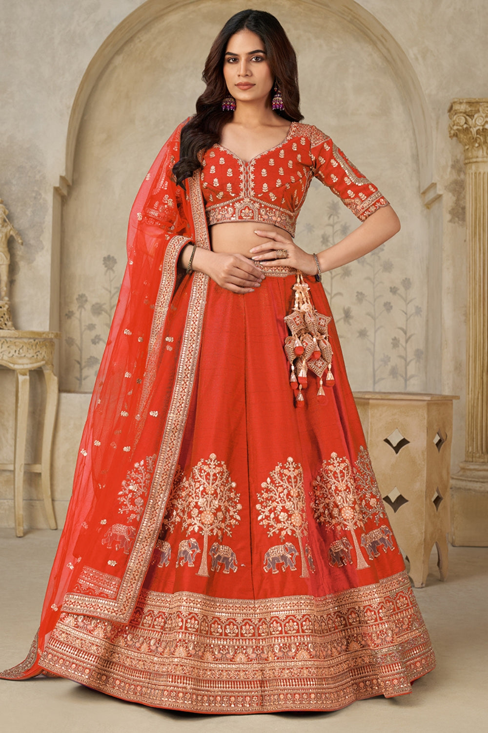 Silk Lehenga Choli With Cutdana and Sequins