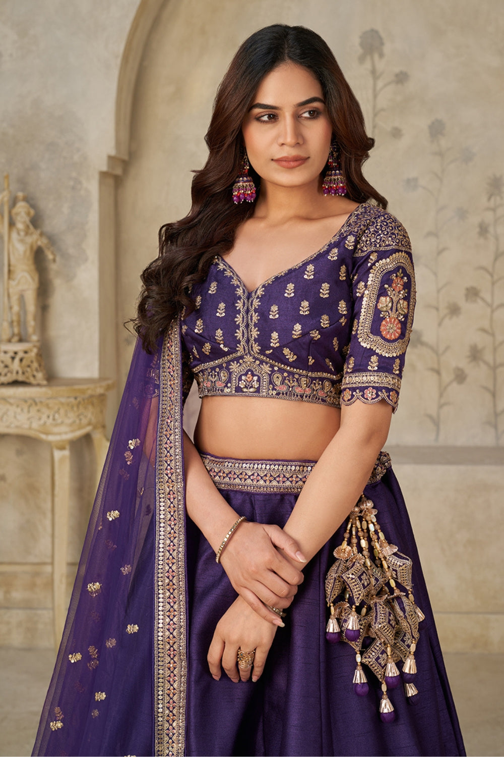 Silk Lehenga Choli With Cutdana and Sequins