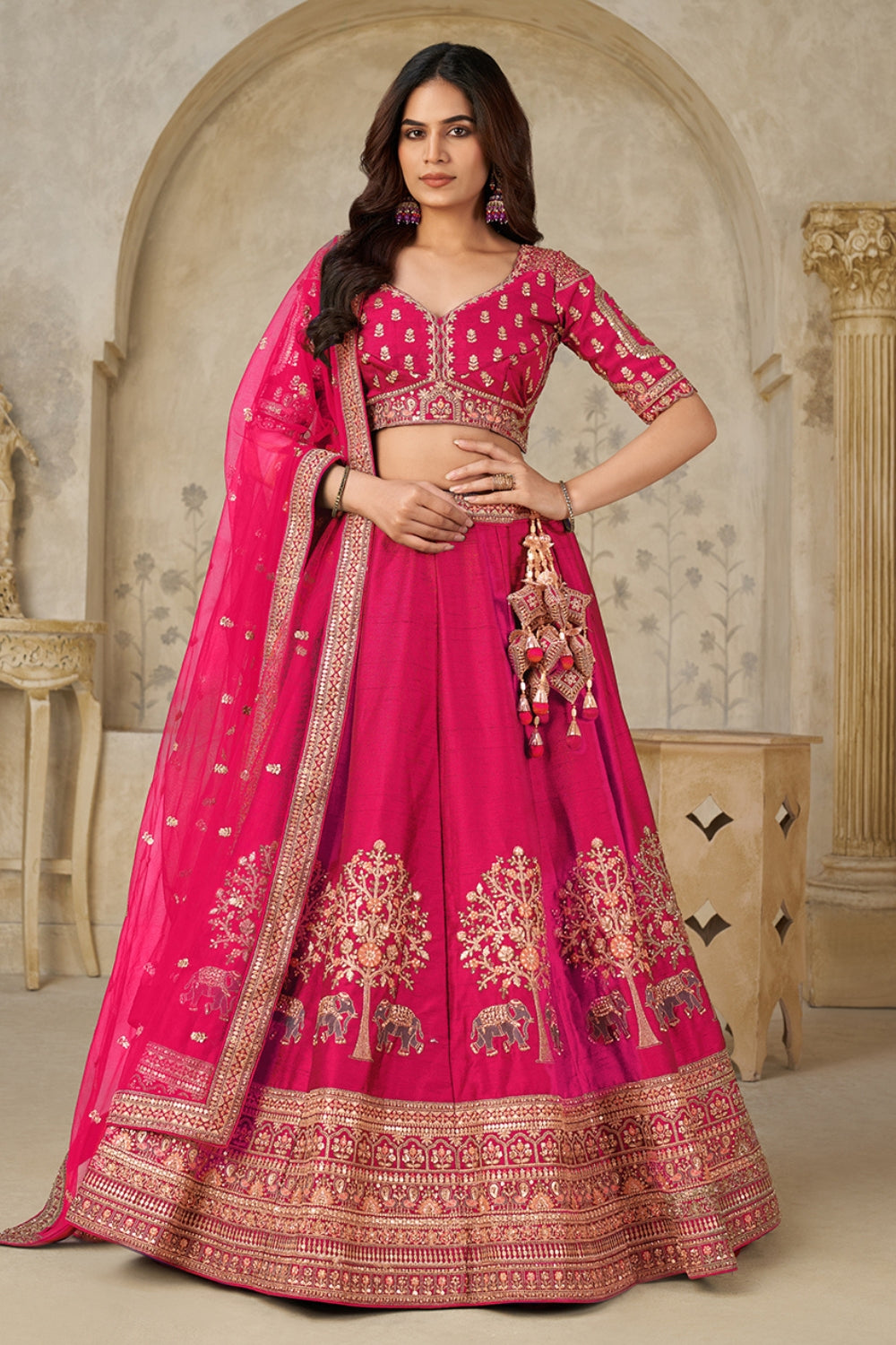 Silk Lehenga Choli With Cutdana and Sequins