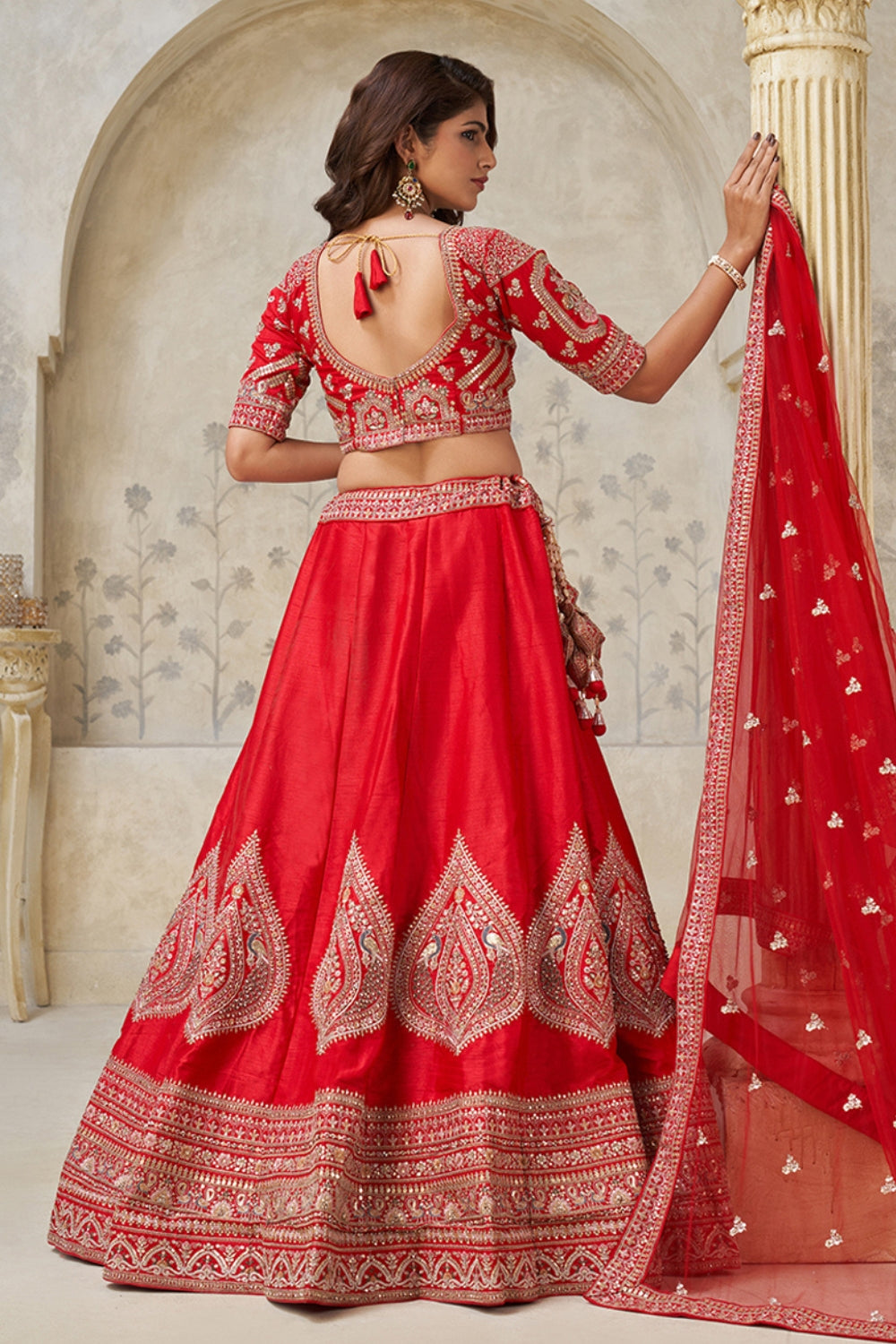 Silk Lehenga Choli with Cutdana and Stone Work