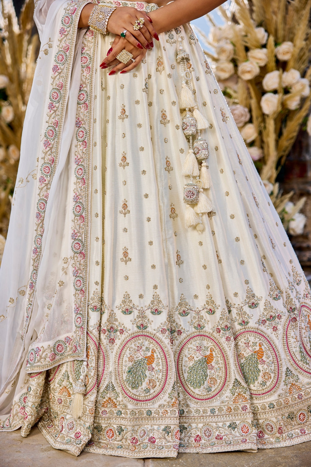 Silk Lehenga Choli with Resham Embroidery and Sequins Work