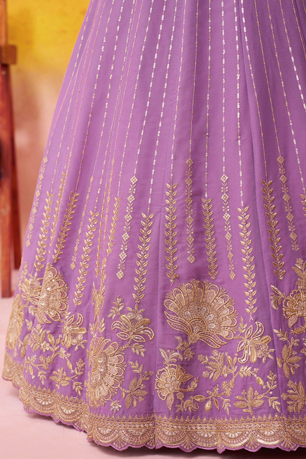 Tissue Lehenga Set with Embroidery and Sequins Work