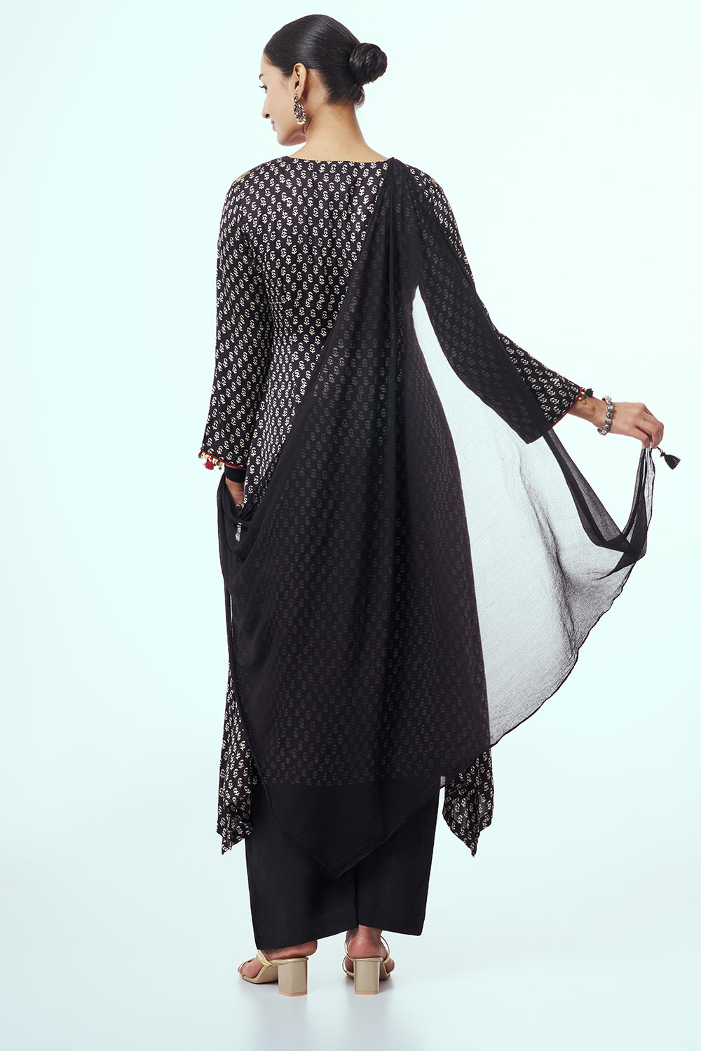 Black Modal Indo Western with Coin Detailing