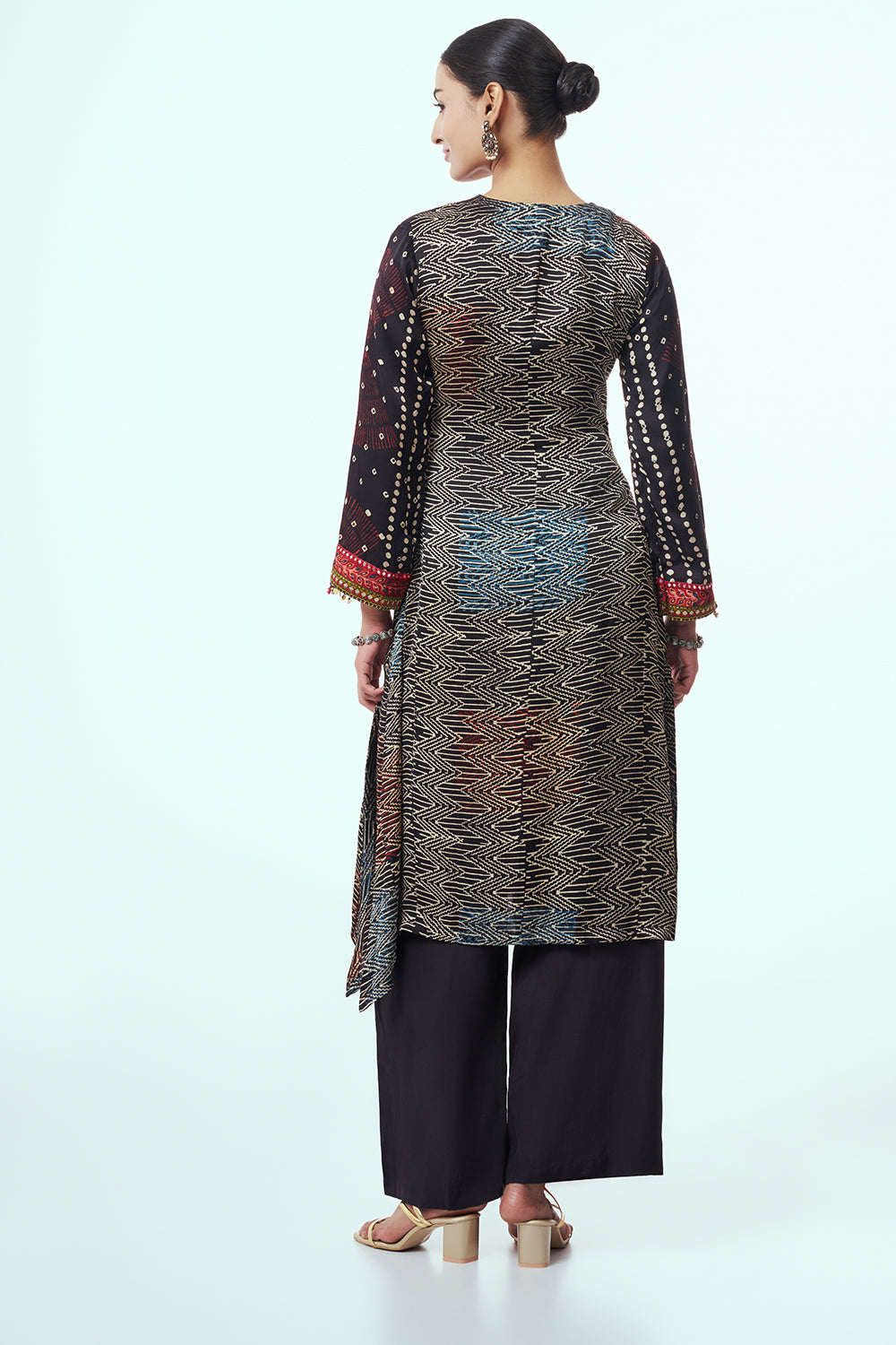 Black Modal Indo Western with Mirror Work