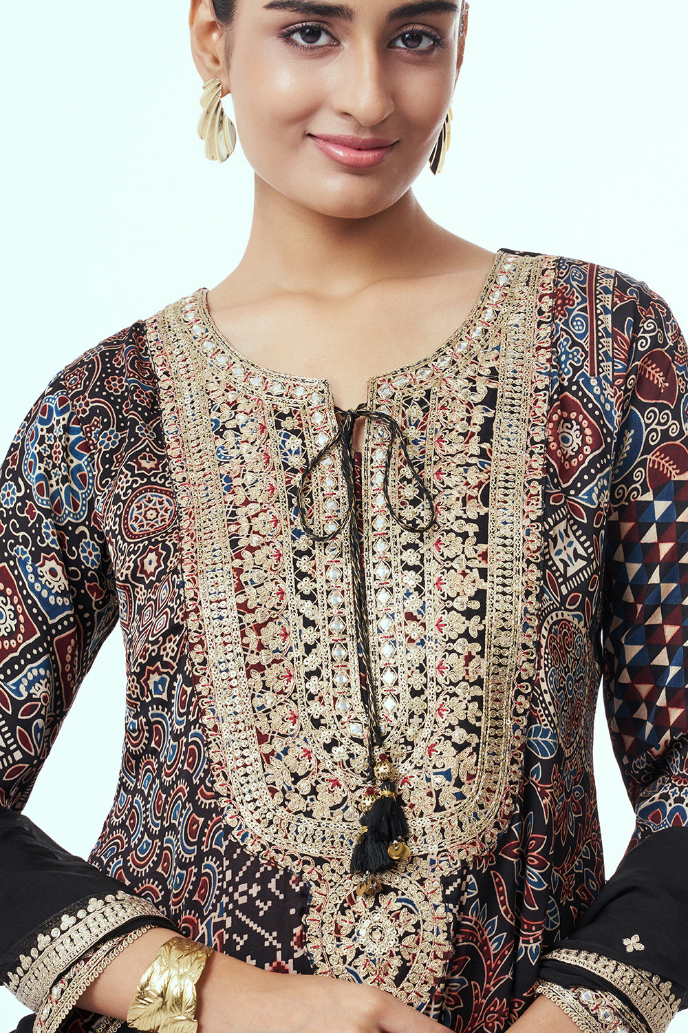 Black Modal Indo Western with Sequin Work
