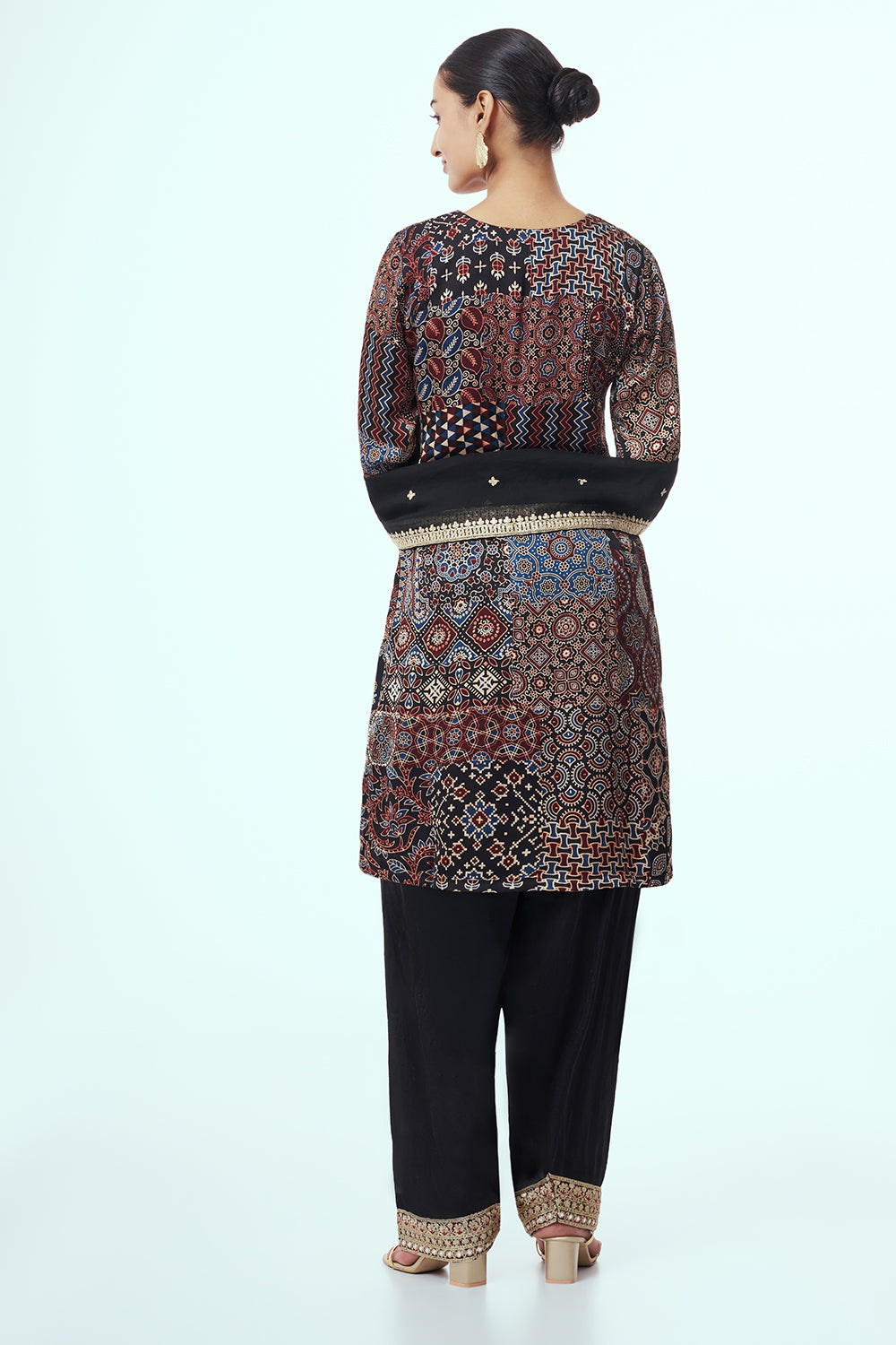 Black Modal Indo Western with Sequin Work
