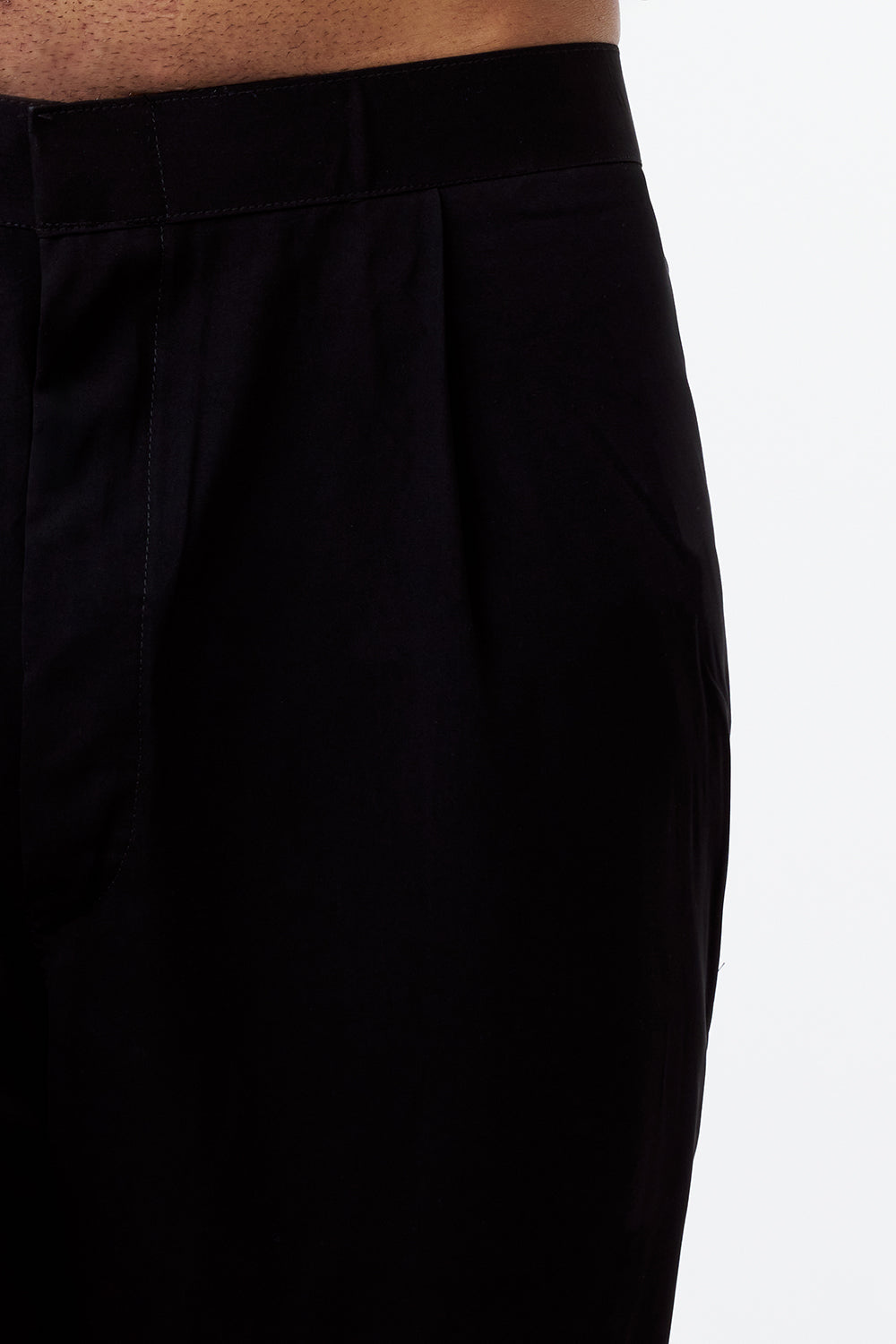 Black Polyester Cotton Men's Kurta Set with Sequin Work