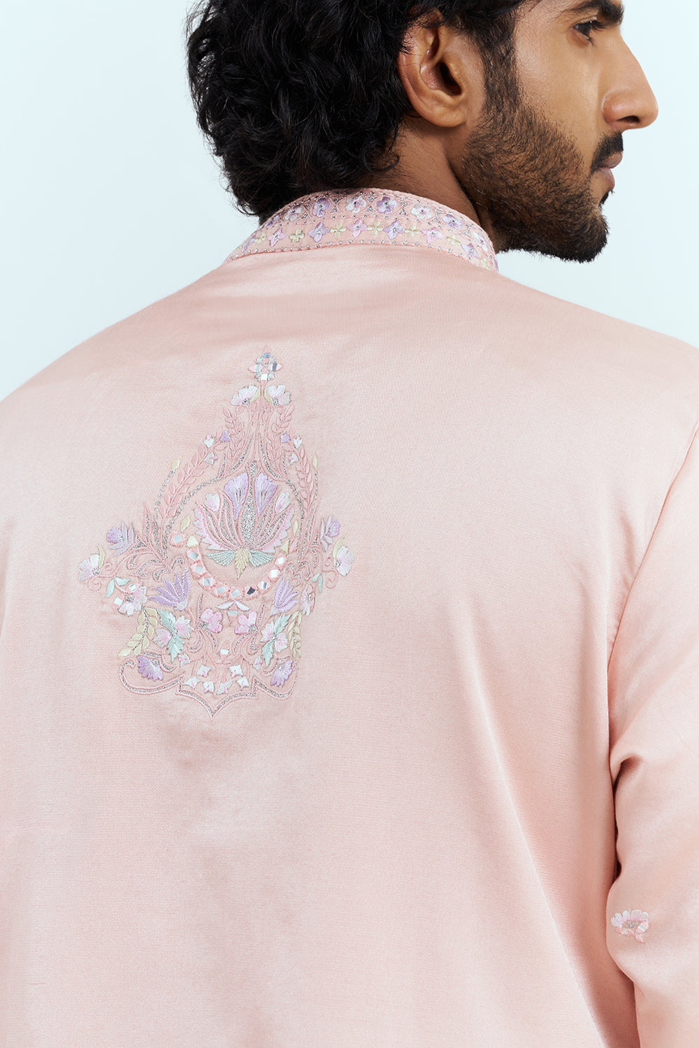 Blush Pink Embroidered Men's Kurta Set