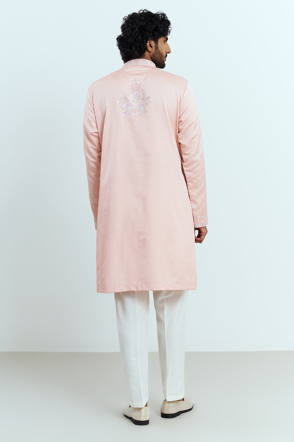 Blush Pink Embroidered Men's Kurta Set