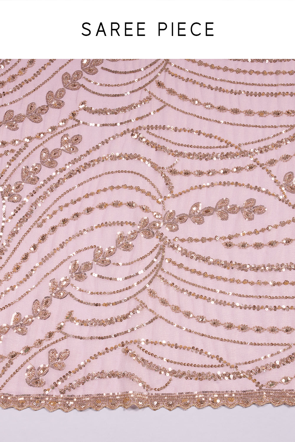 Blush Pink Chiffon Saree with Cutdana Embroidery