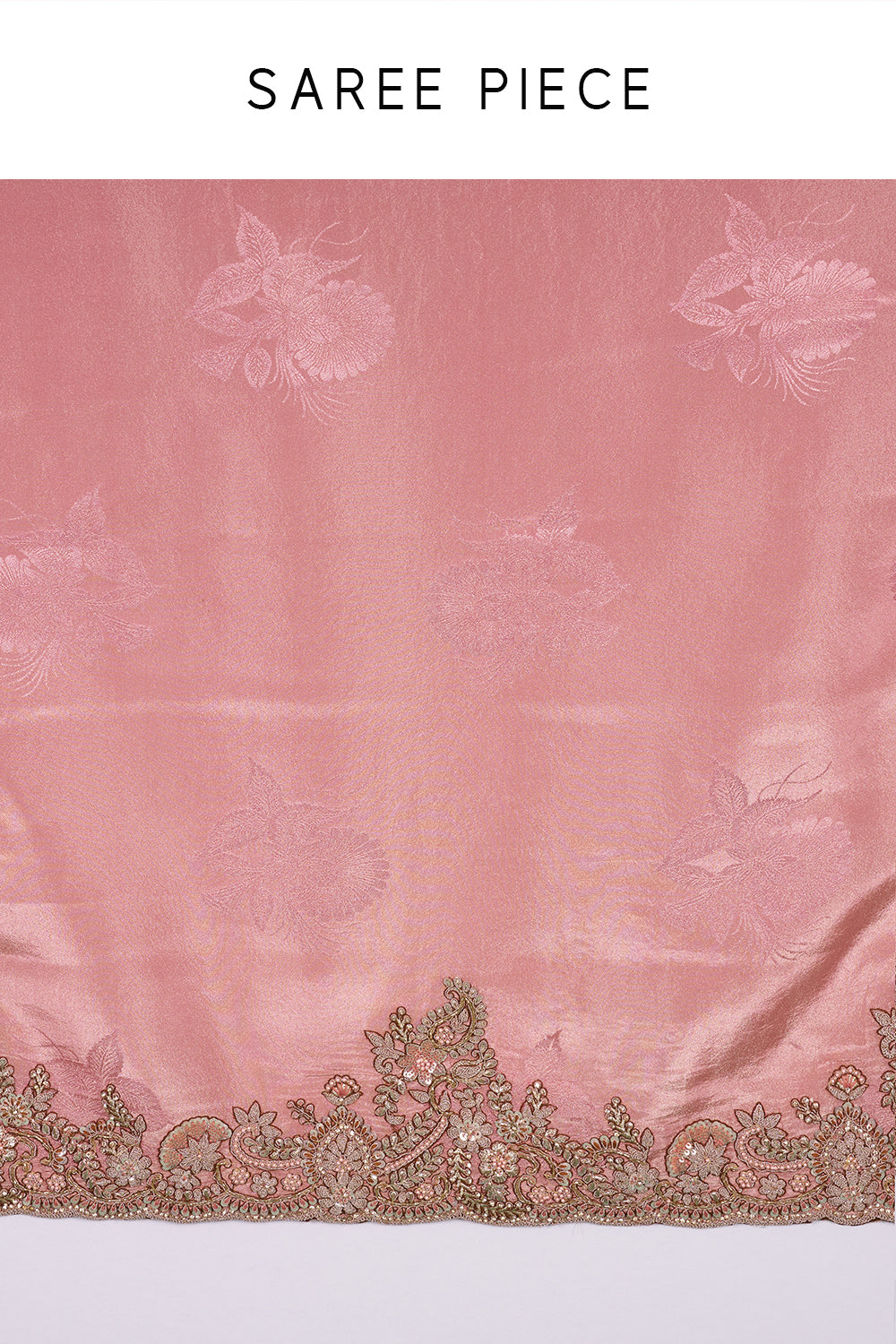 Blush Pink Shimmer Tissue Saree and Unstitched Blouse