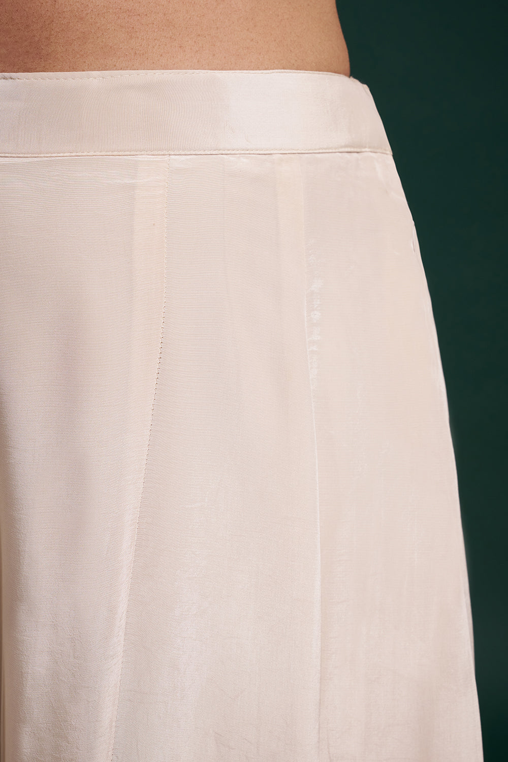 Cream Pure Crepe Indo-Western Suit with Resham Work