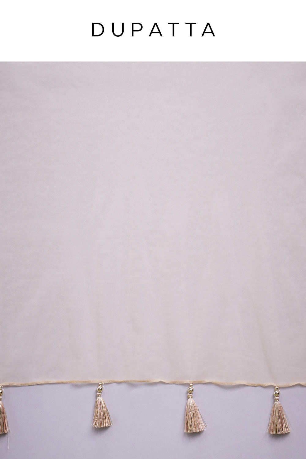 Cream Pure Crepe Indo-Western Suit with Resham Work