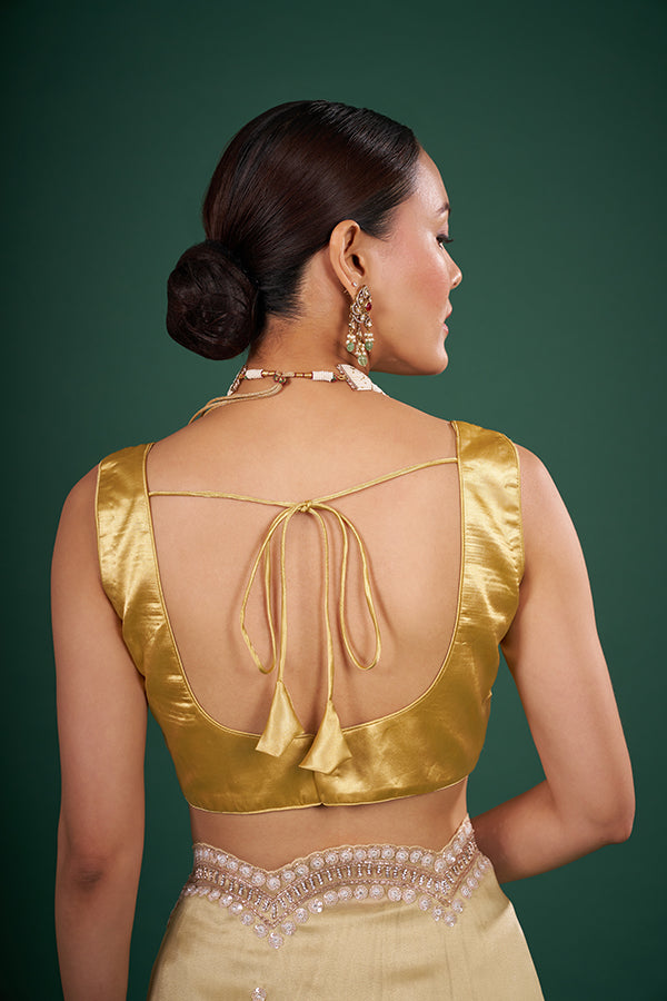 Gold Art Silk Plain Blouse