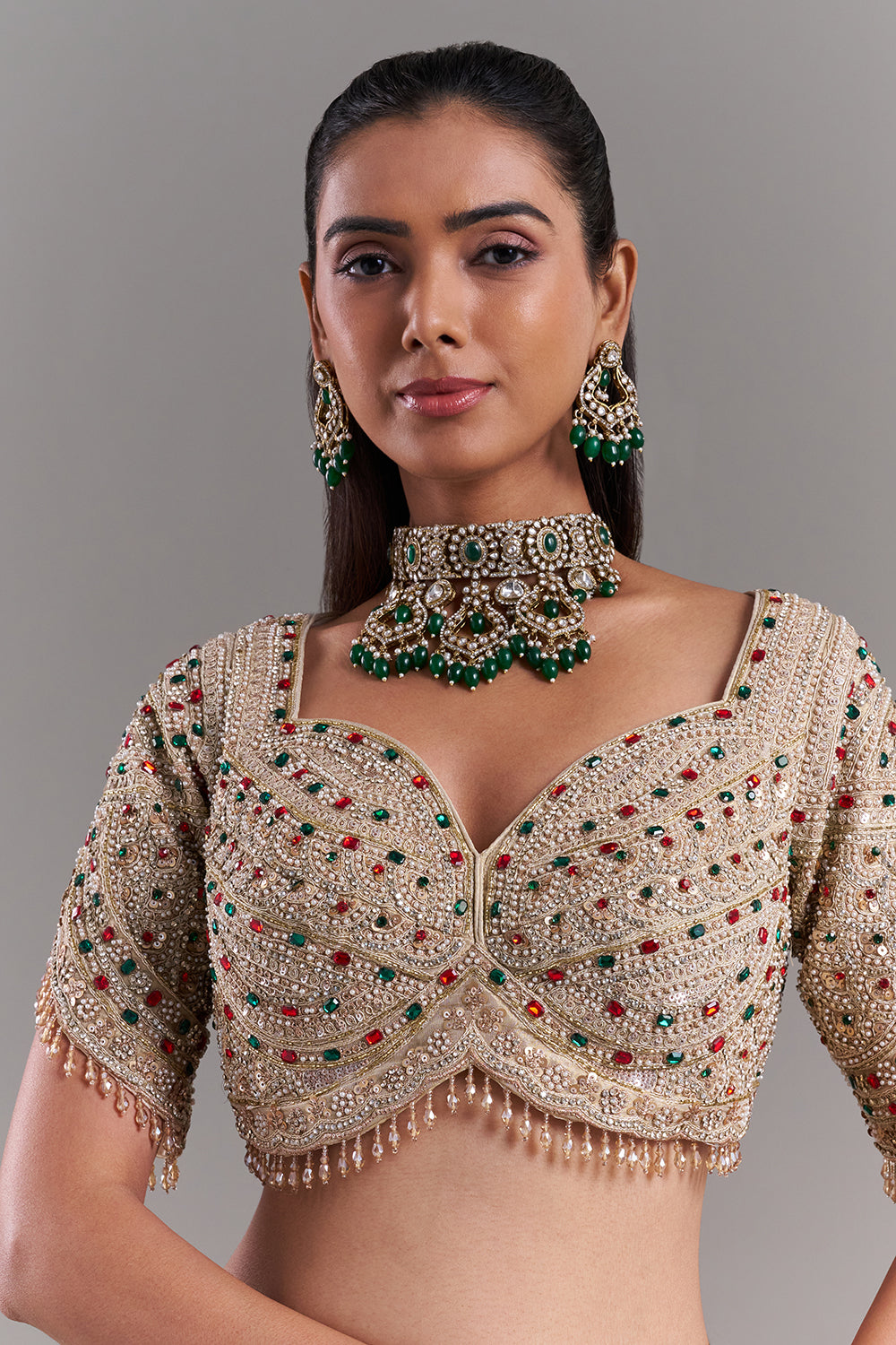 Gold Shimmer Organza Saree with Embellished Border
