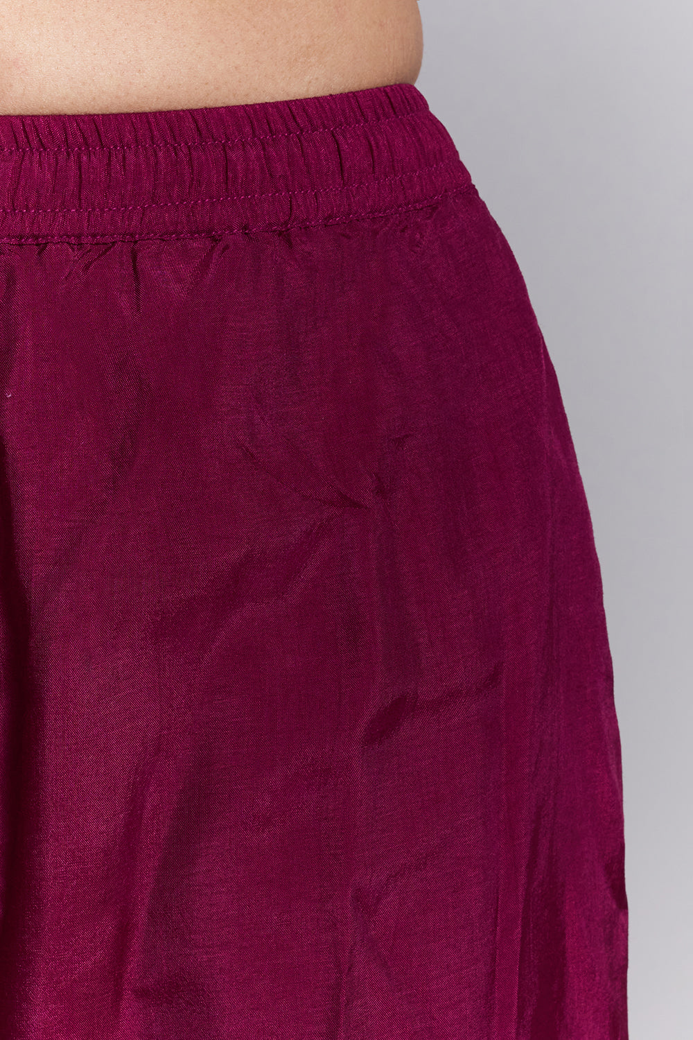 Magenta Silk Dupion Embroidered Kurta Set